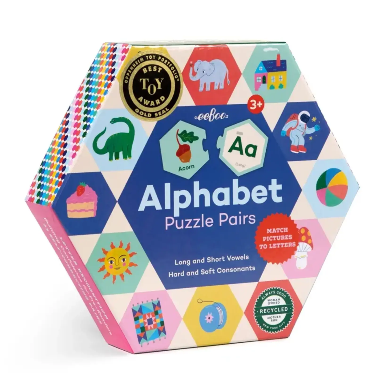 eeboo Alphabet Hexagon Puzzle Pairs