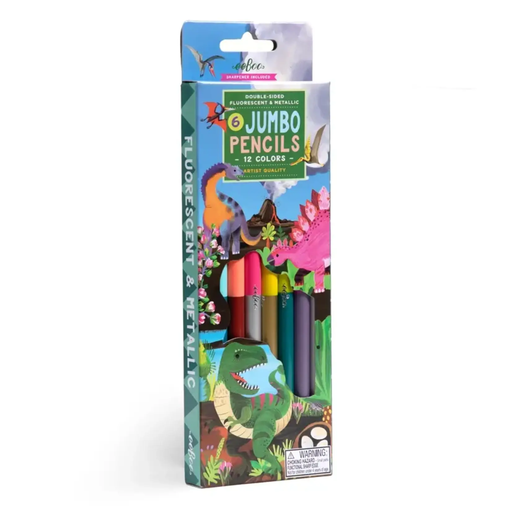 eeboo Dinosaur 6 Jumbo Double-Sided Special Pencils