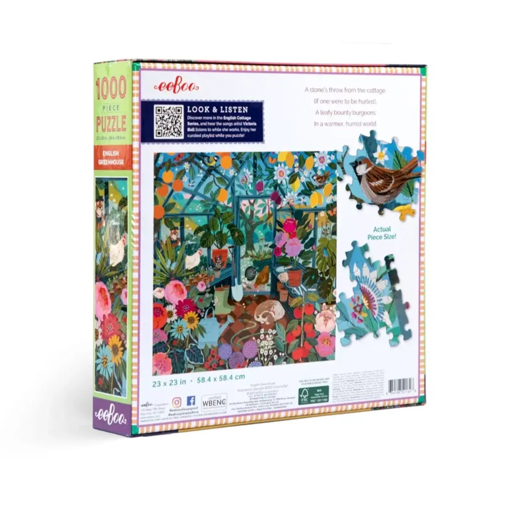 eeboo English Greenhouse 1000 Piece Puzzle