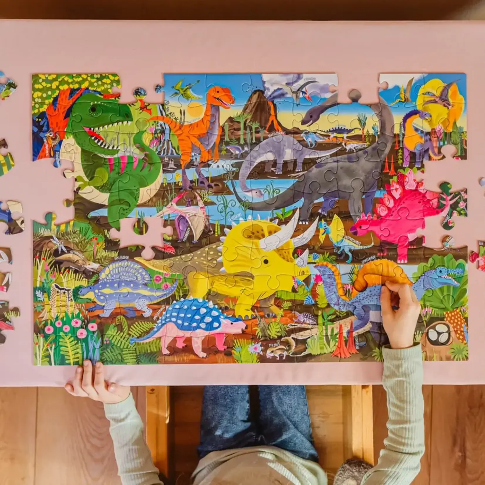 eeboo Land of Dinosaurs 100 Piece Puzzle