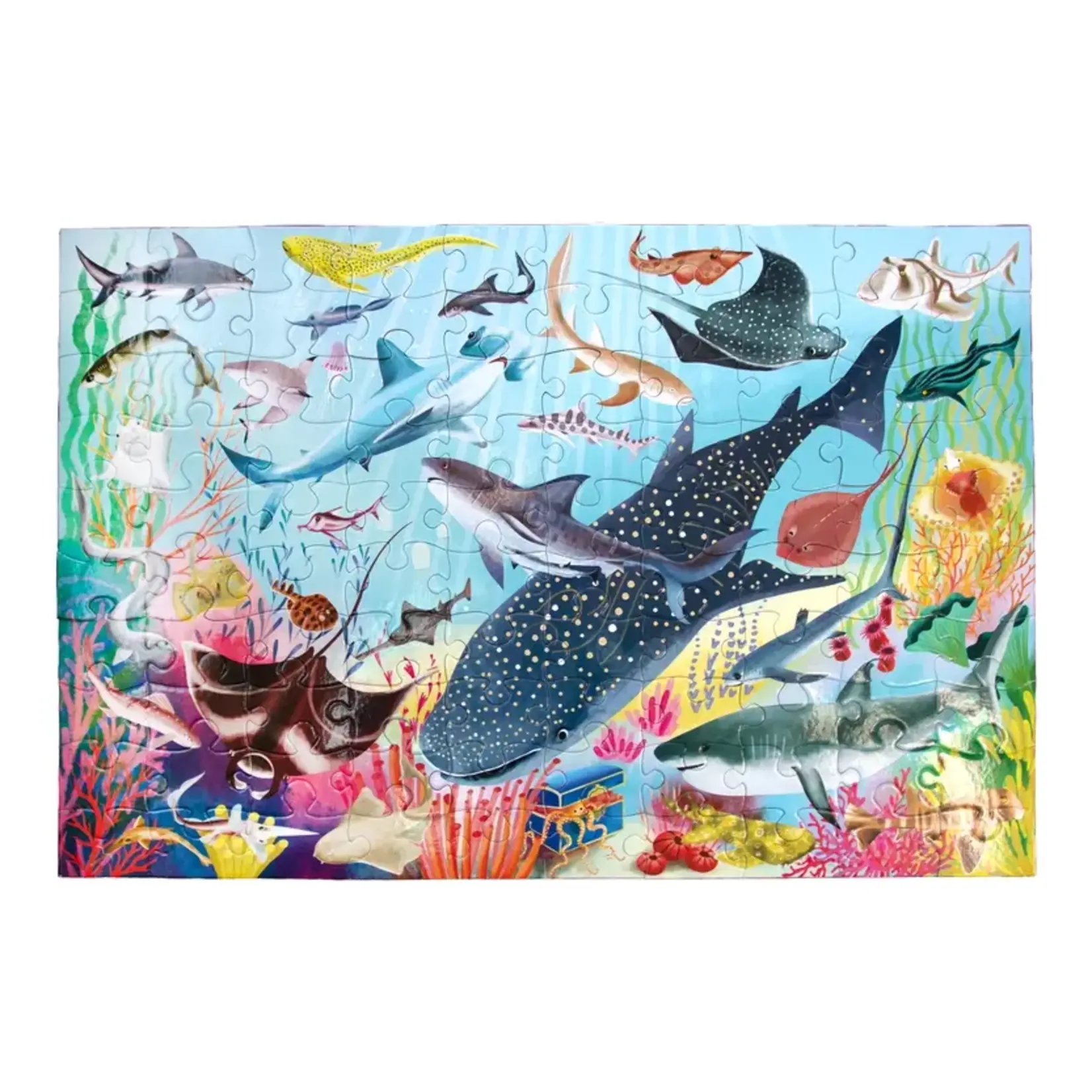 eeboo Love of Sharks 100 Piece Puzzle