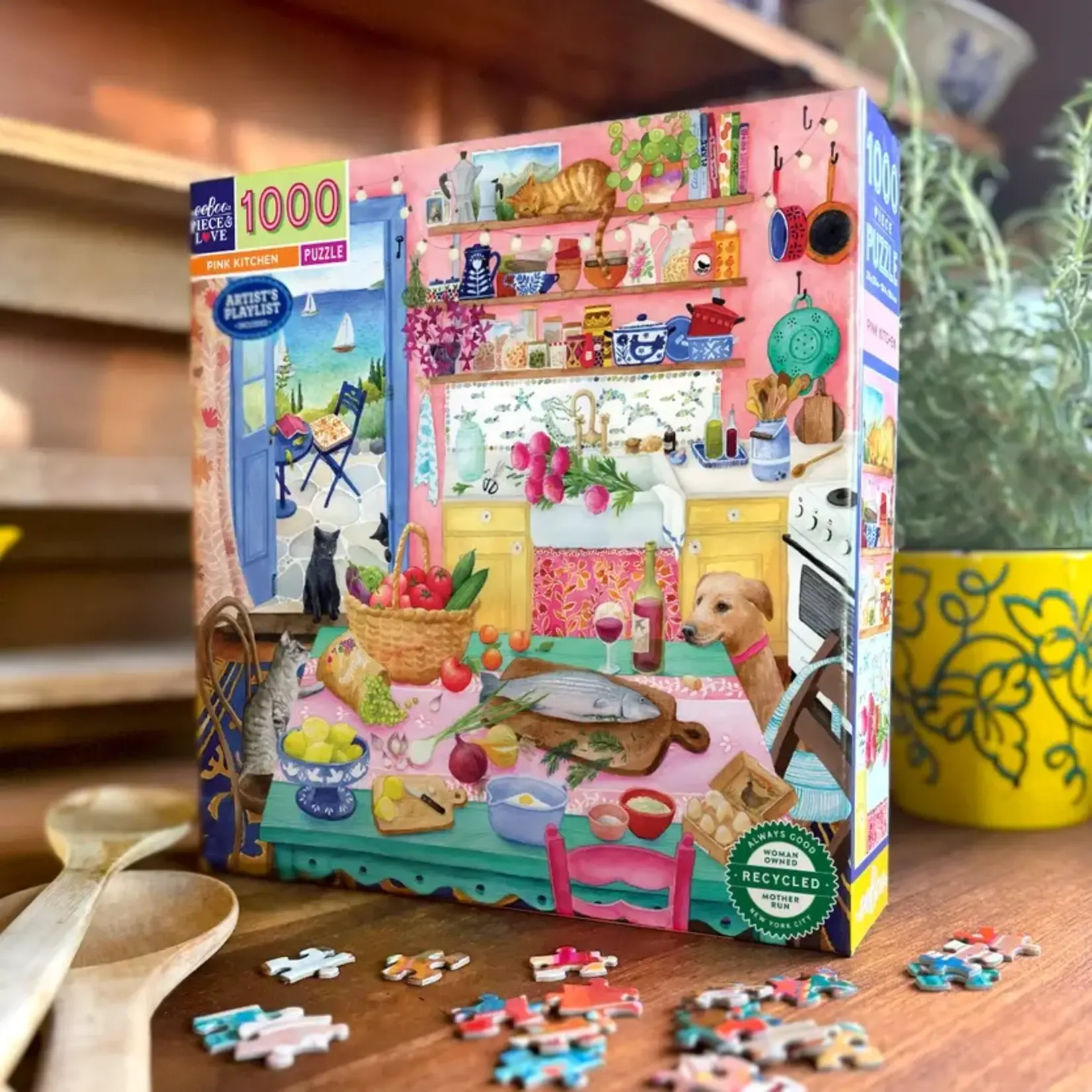 eeboo Pink Kitchen 1000 Piece Puzzle