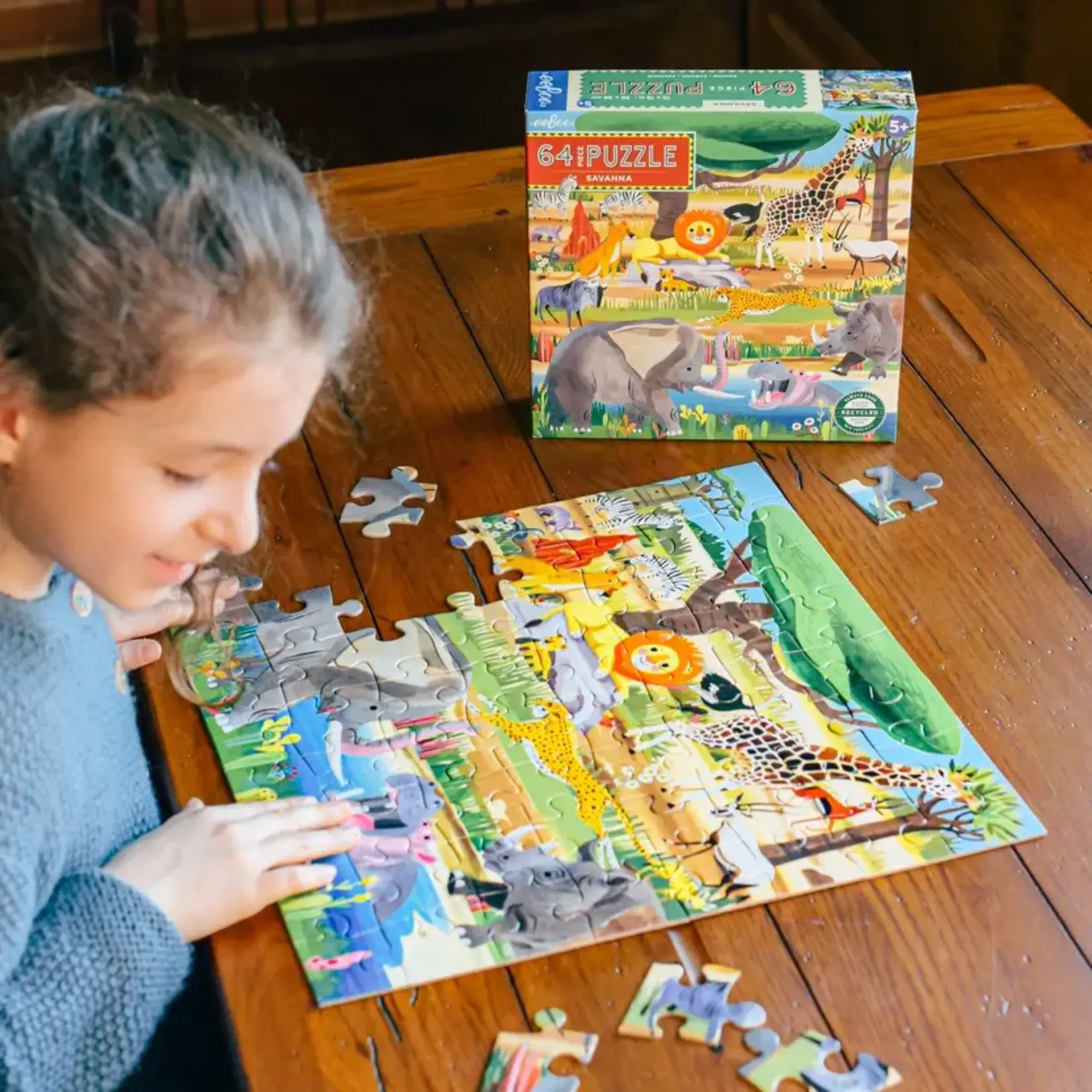 eeboo Savanna 64 Piece Puzzle