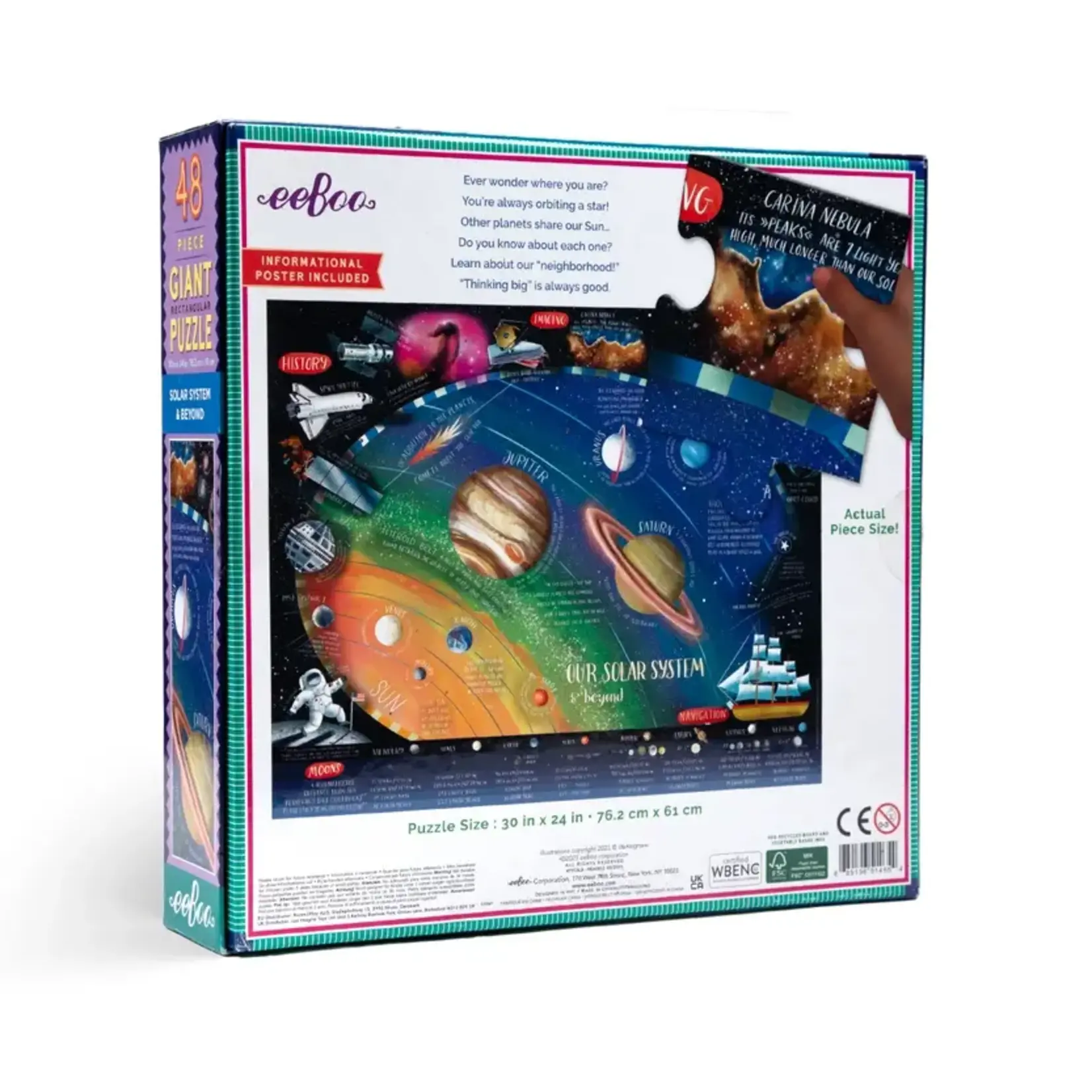 eeboo Solar System & Beyond 48 Piece Giant Puzzle