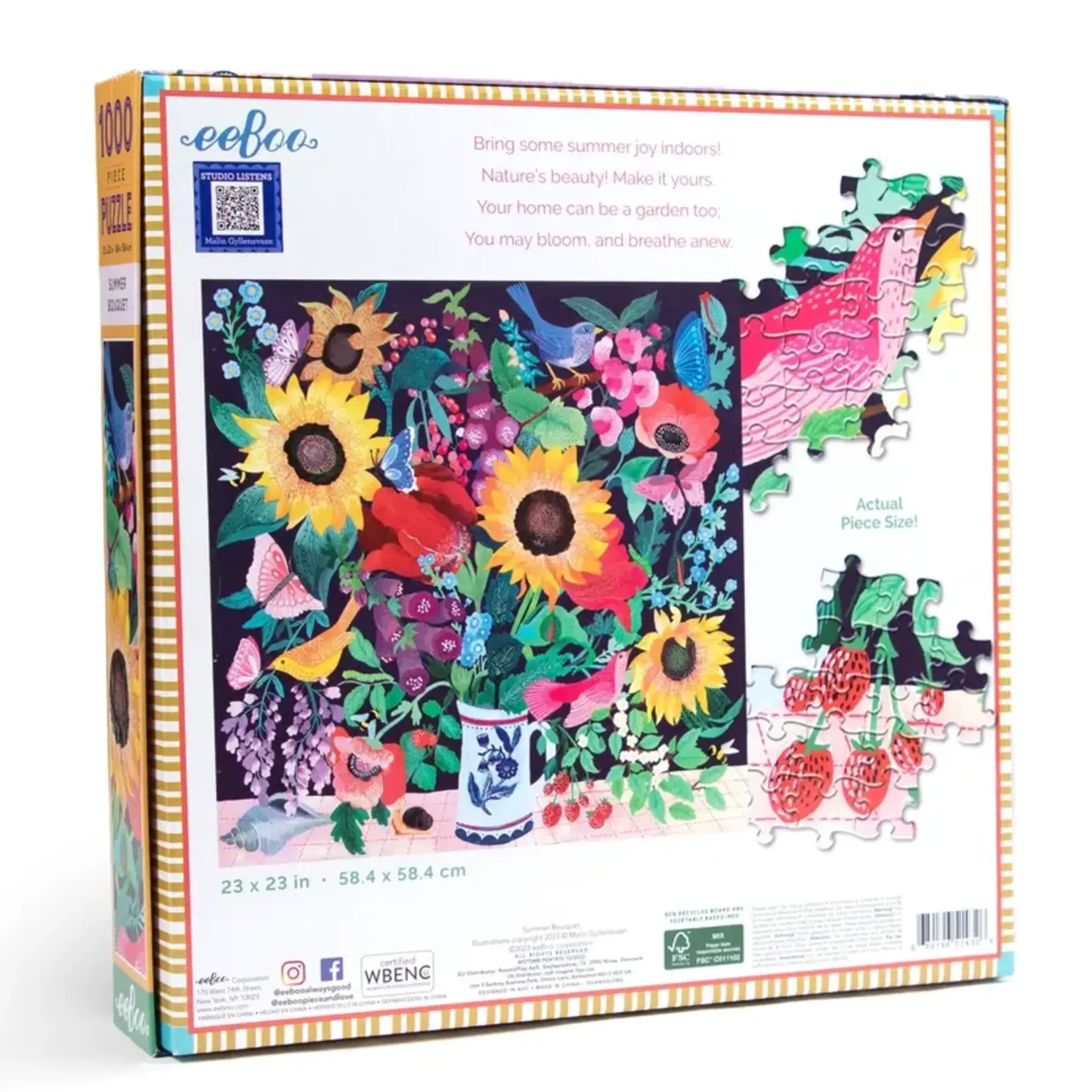 eeboo Summer Bouquet 1000 Piece Puzzle