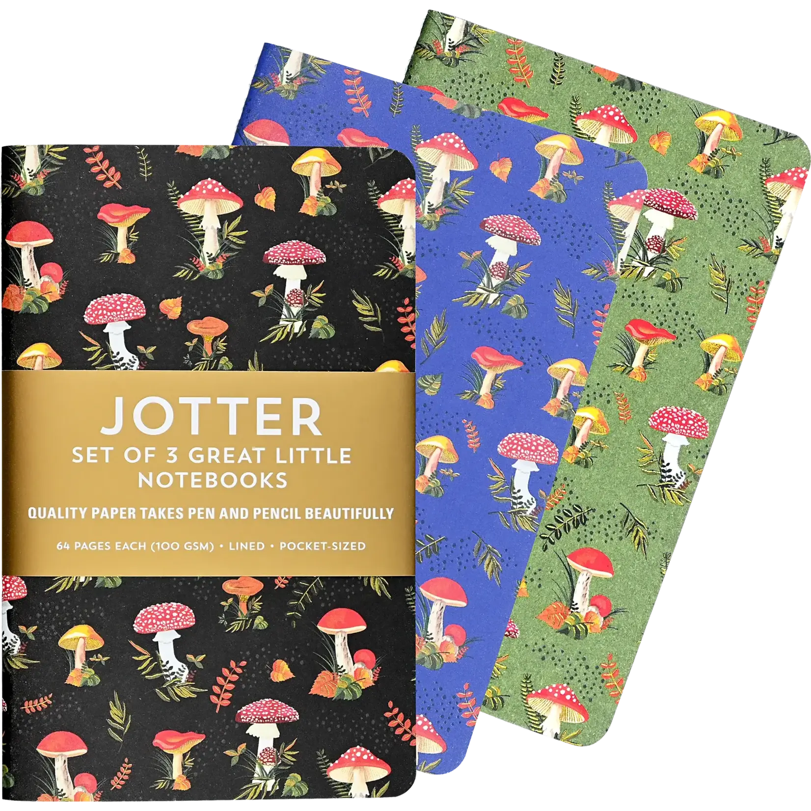 Peter Pauper Press Jotter Mini Notebook Sets: Mushrooms