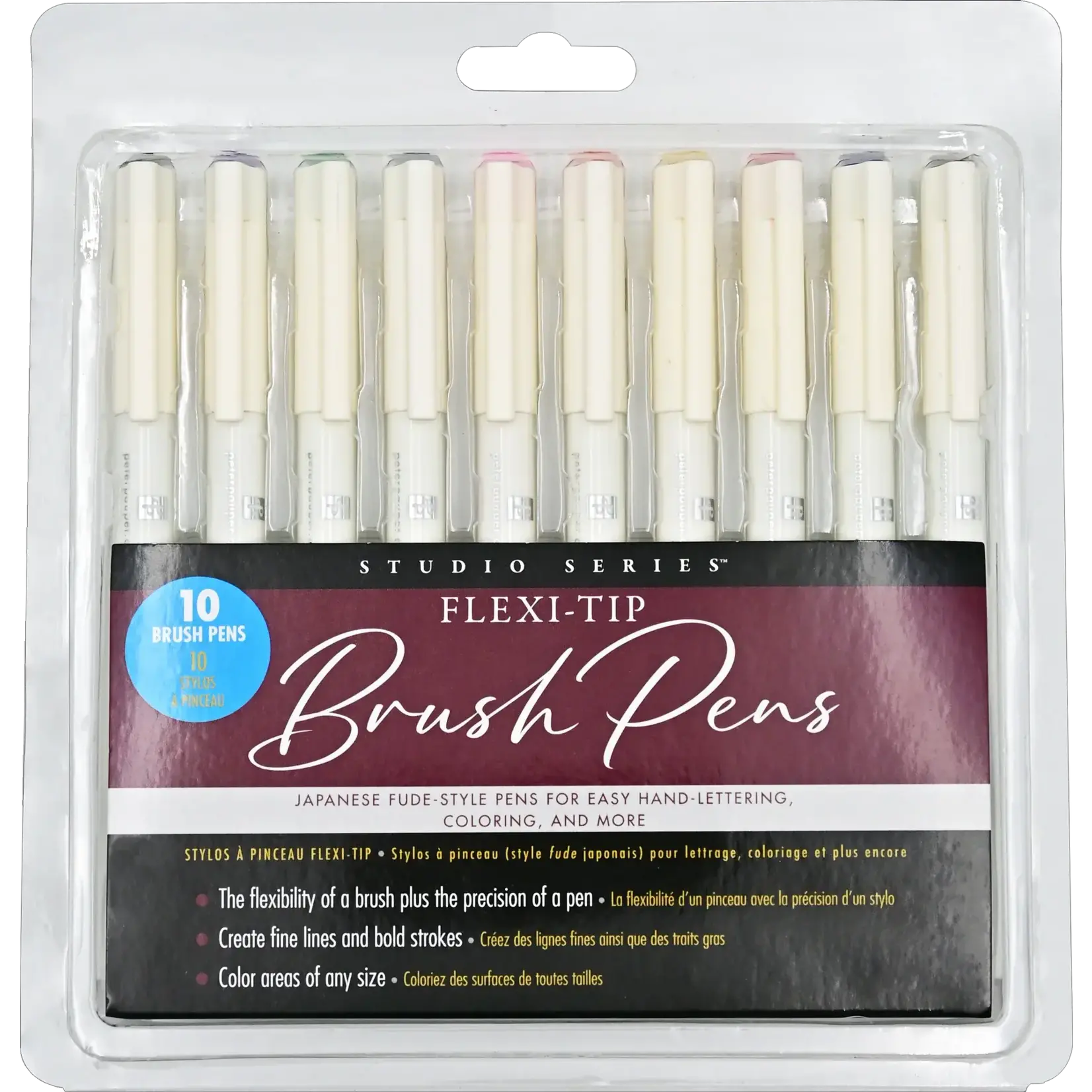 Peter Pauper Press Flexi-Tip Brush Pens (Set of 10)