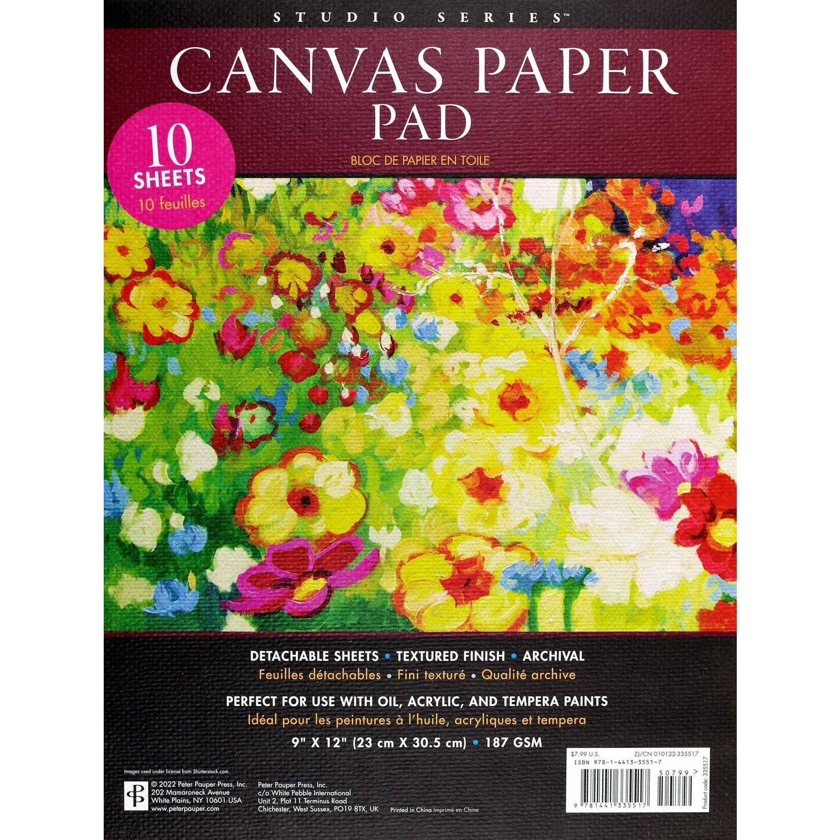 Peter Pauper Press Studio Series Canvas Paper Pad