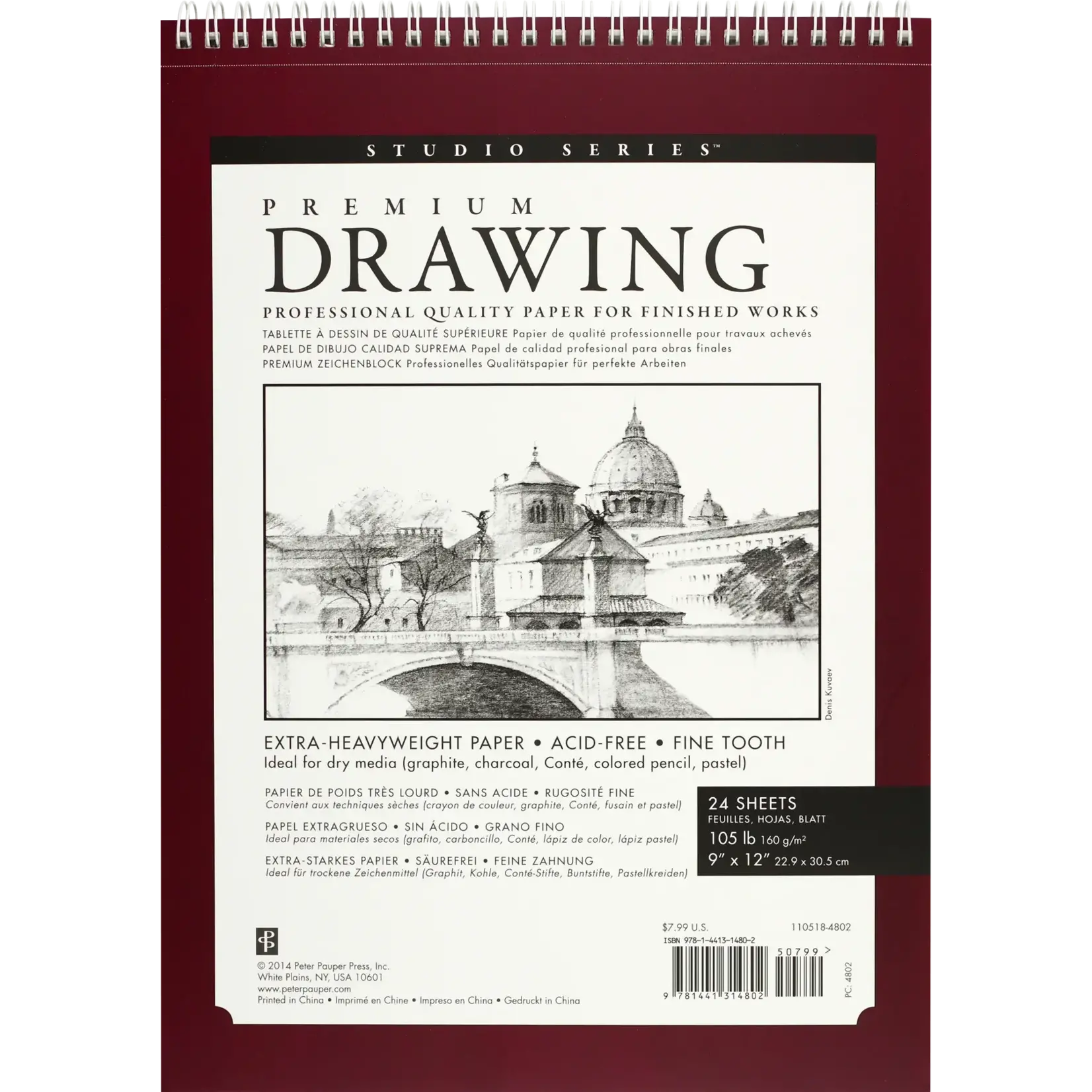 Peter Pauper Press Premium Drawing Pad 9 x 12