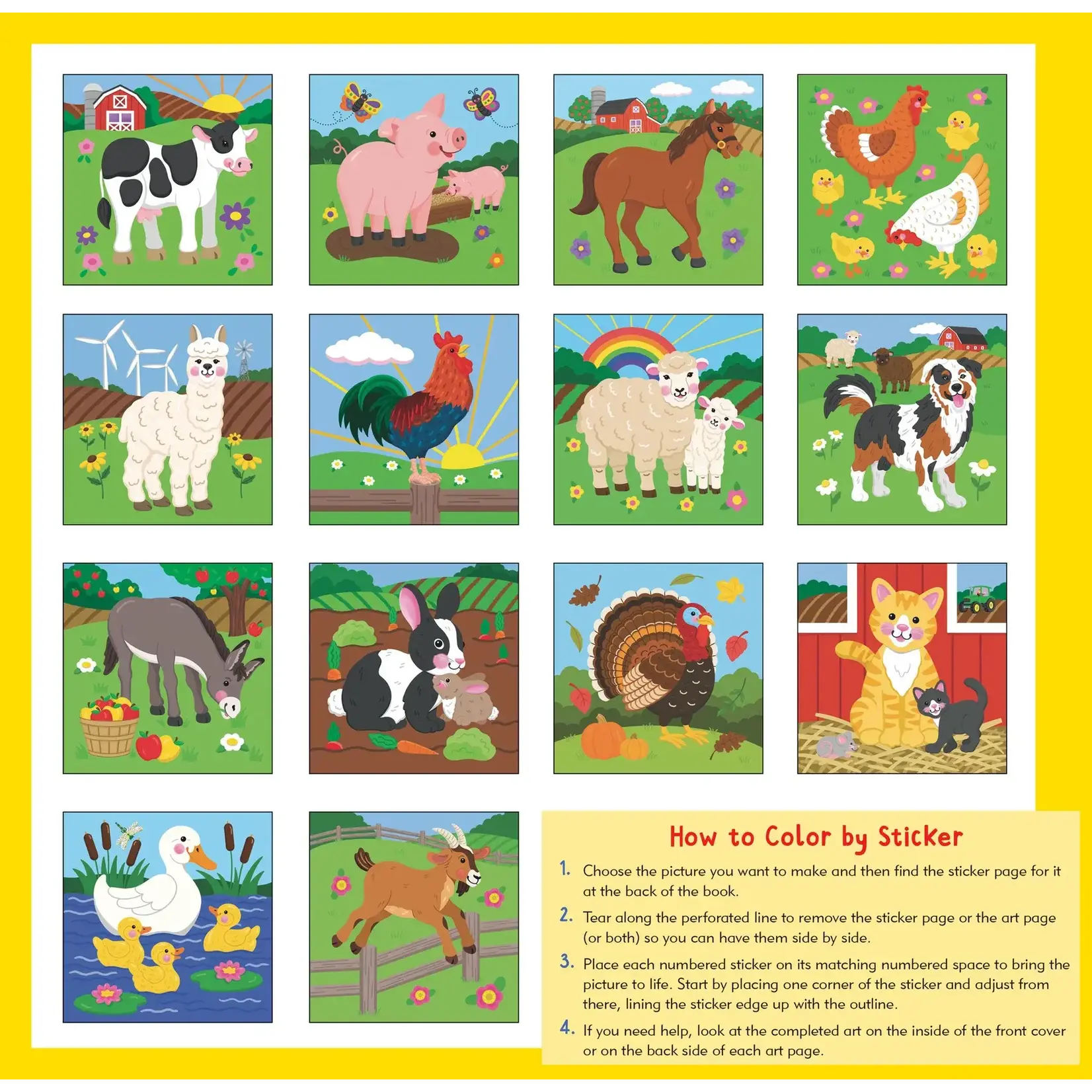 Peter Pauper Press My First Color-By-Sticker Book - Farm Animals