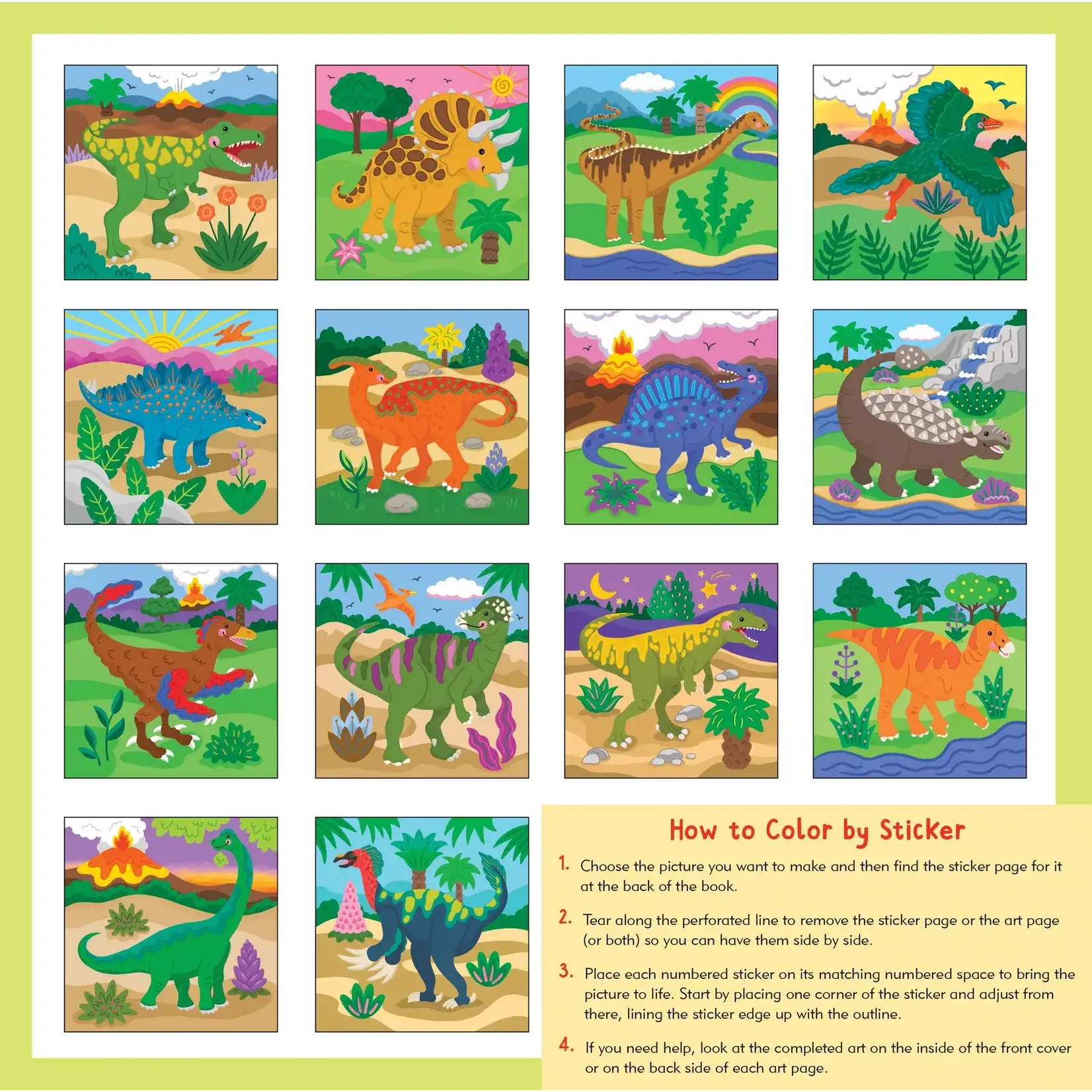 Peter Pauper Press My First Color-by-Sticker Book - Dinosaurs