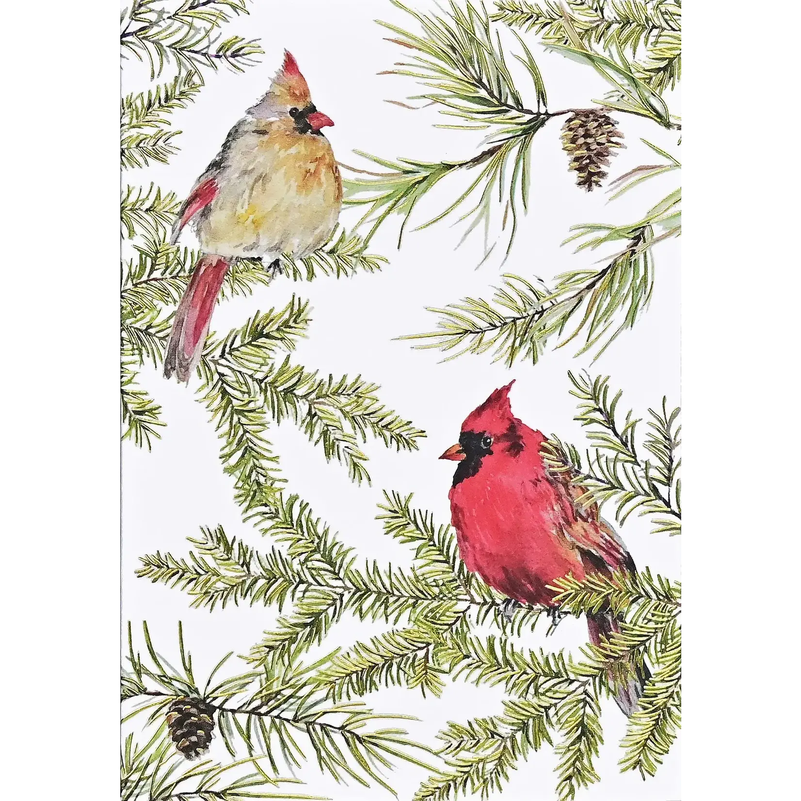 Peter Pauper Press Cardinals in Evergreen Small Boxed Holiday Cards