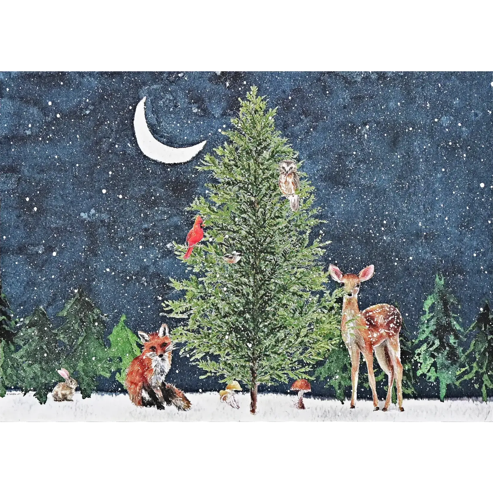 Peter Pauper Press Moonlit Forest Friends Deluxe Boxed Holiday Cards