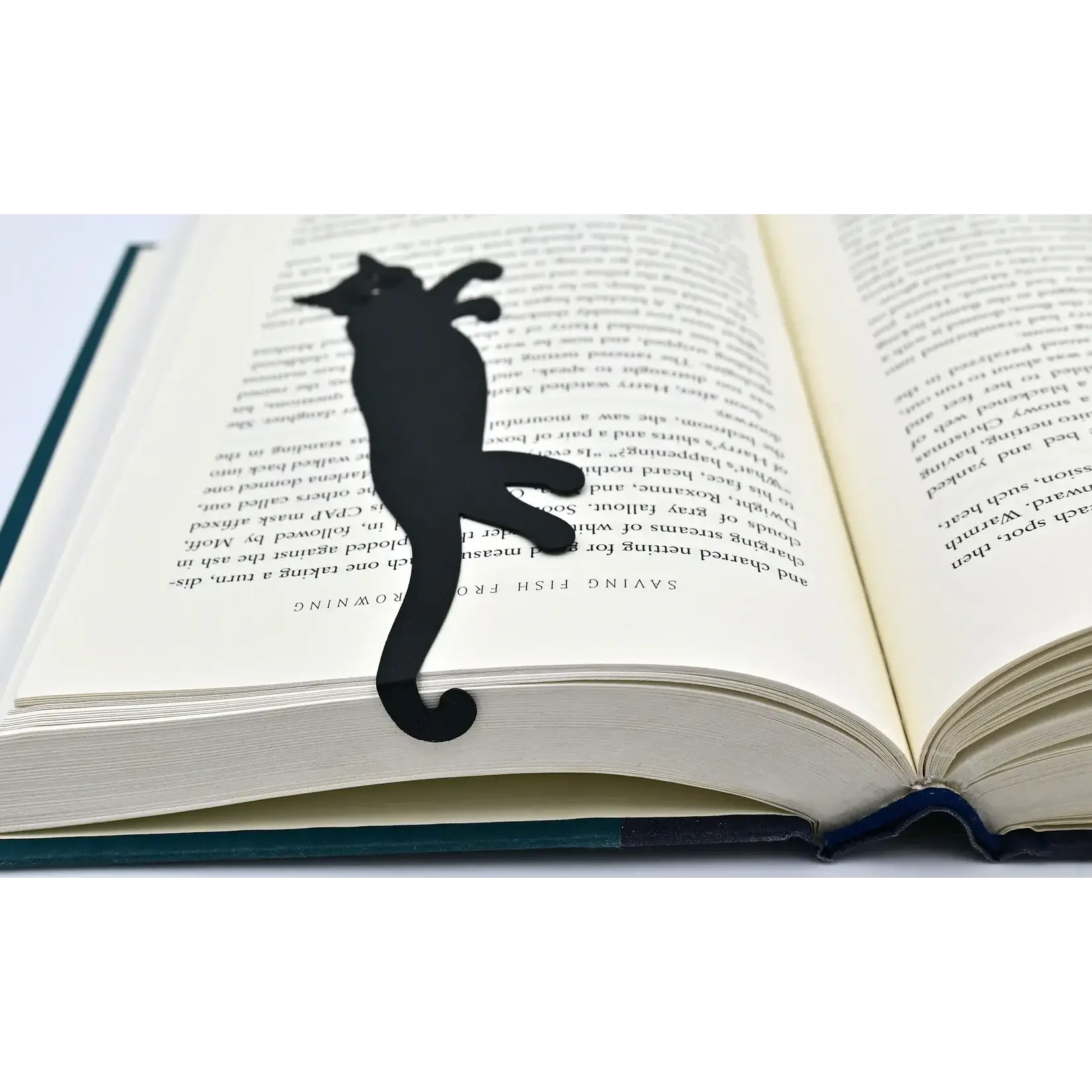 Peter Pauper Press Curious Cat 'Hanging' Metal Bookmark