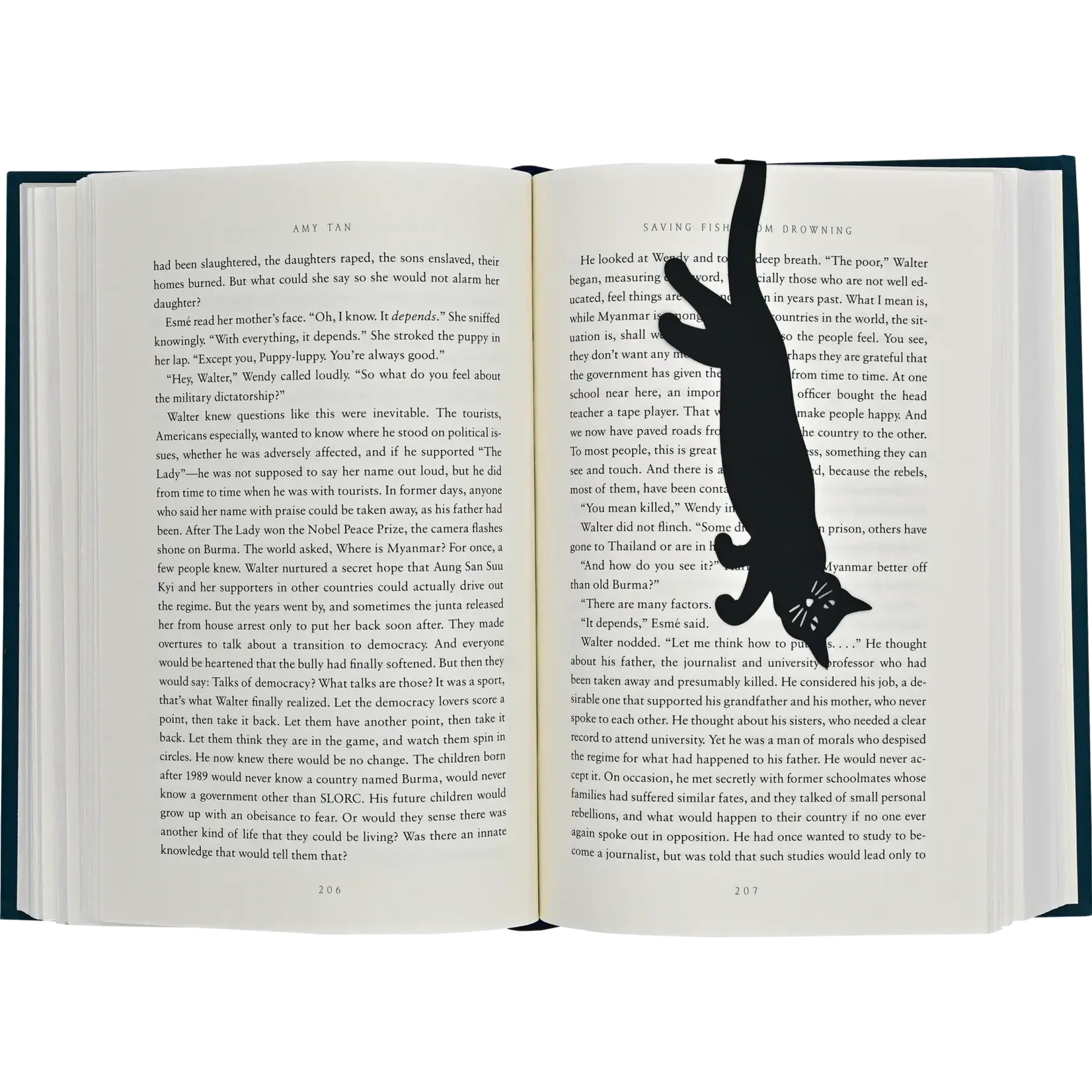 Peter Pauper Press Curious Cat 'Hanging' Metal Bookmark