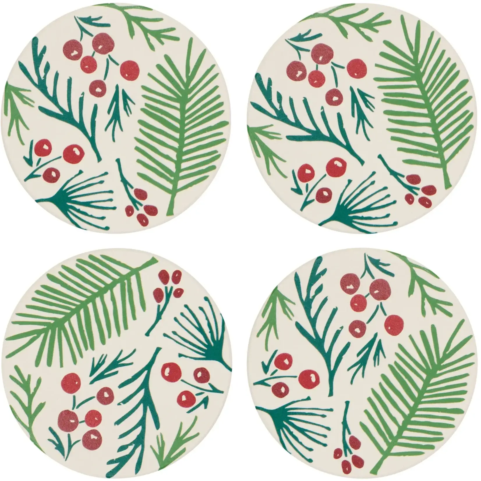 Bough & Berry Soak-Up Coasters - Set of 4