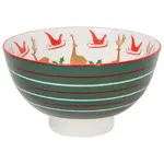 Santa's Reindeer Stamped Bowl - 4 Inch