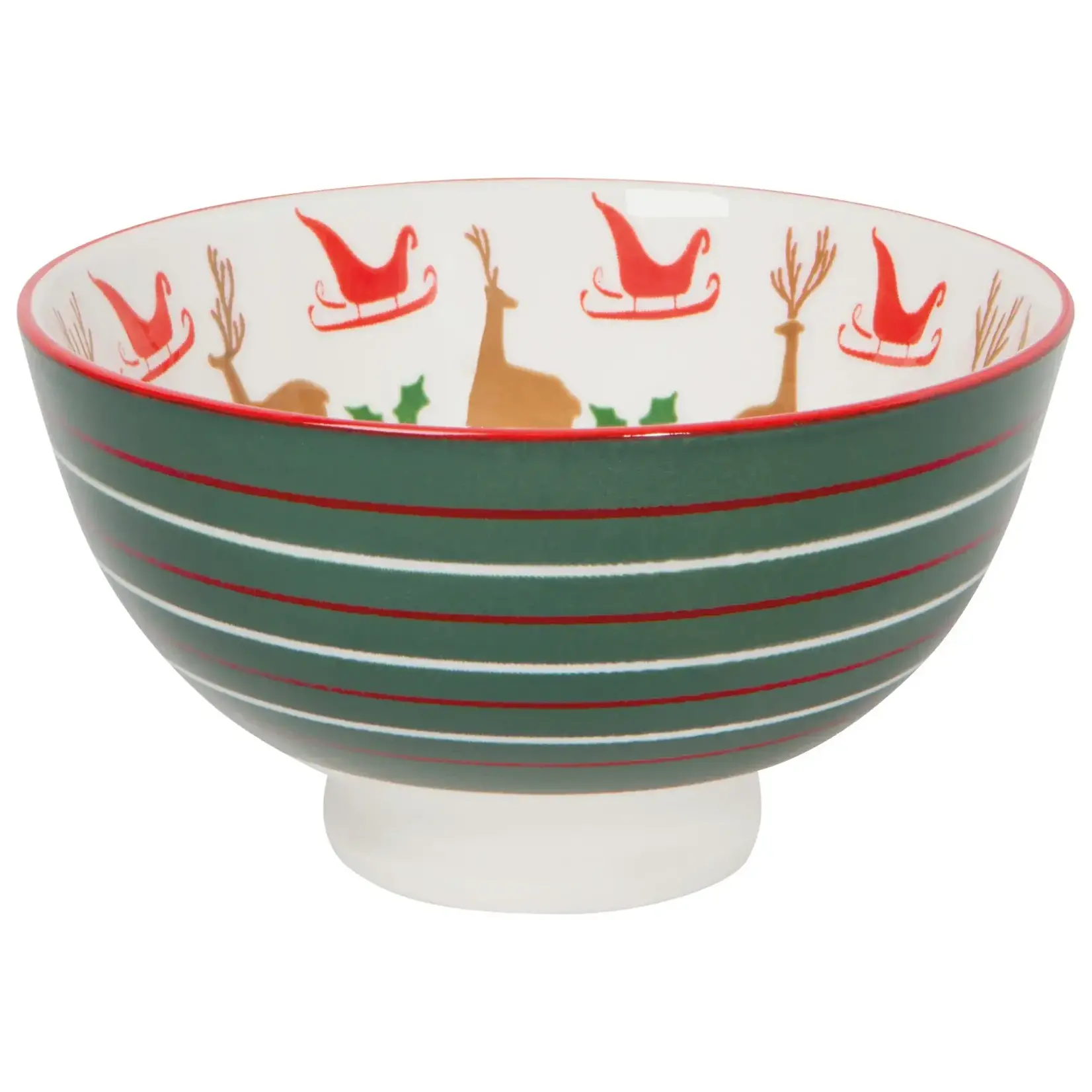 Santa's Reindeer Stamped Bowl - 4 Inch