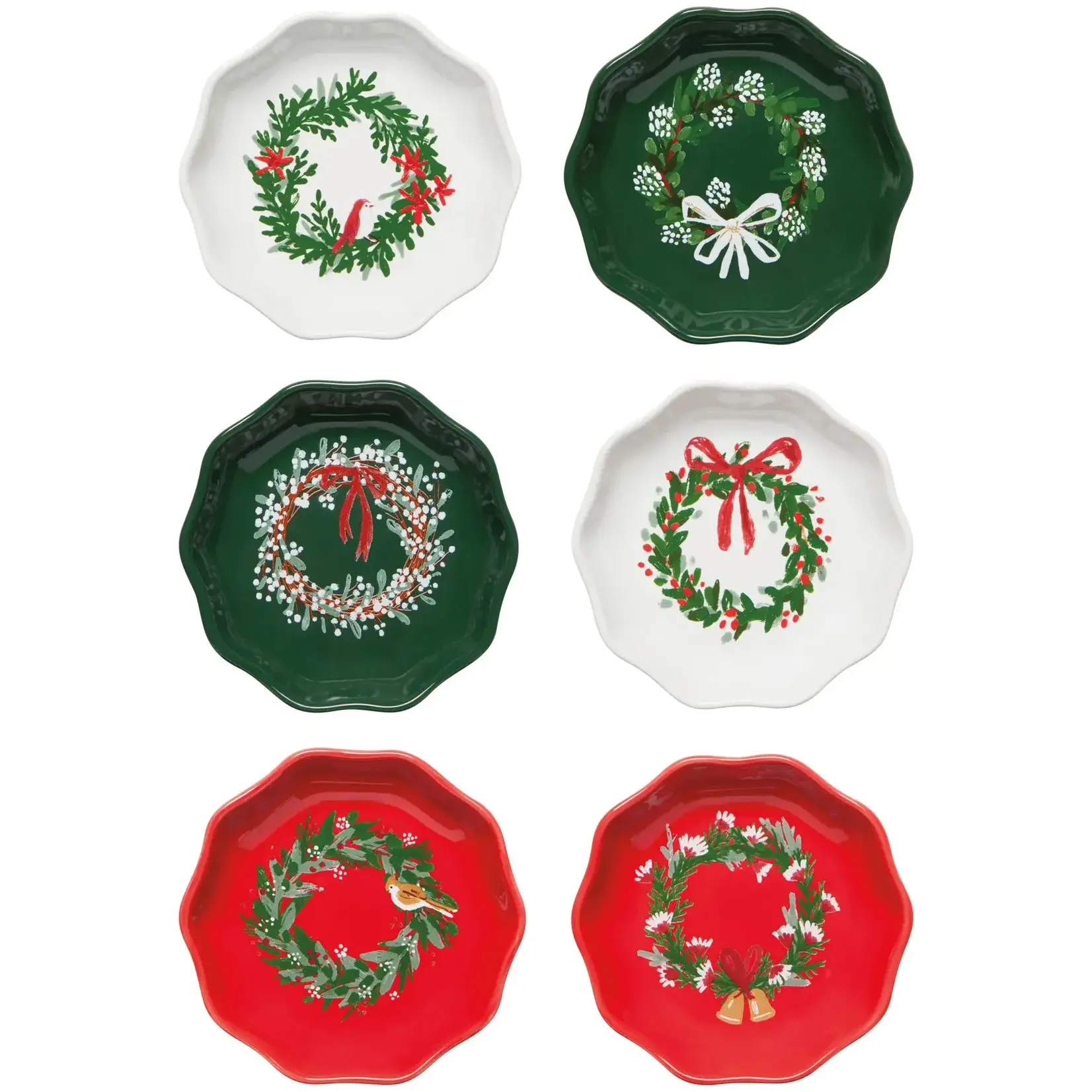 Wreaths Shaped Pinch Bowls - Set of 6