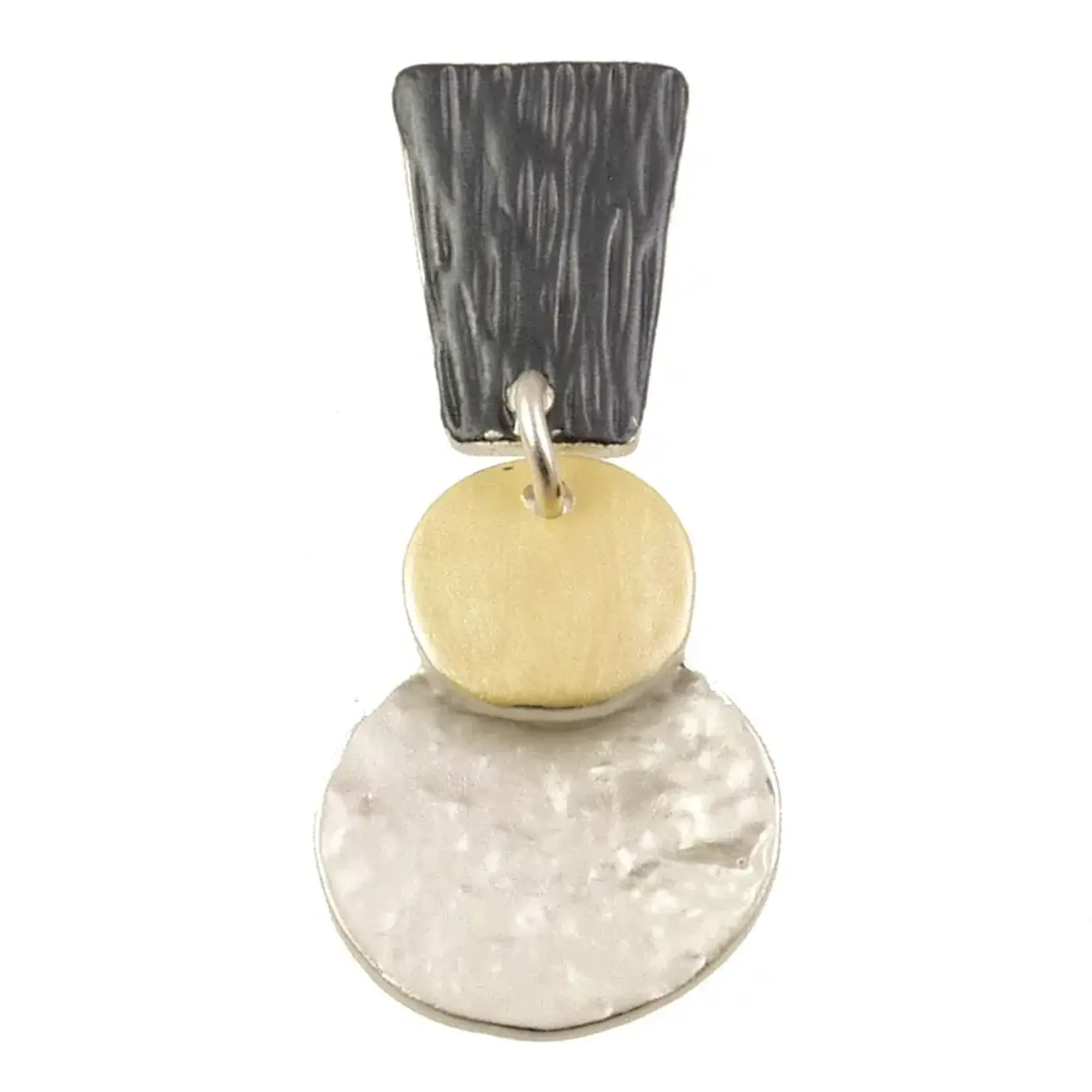 3 Piece Post Earrings - Gold White