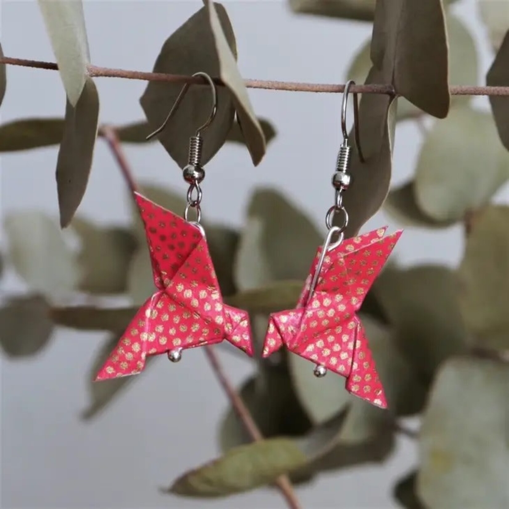 Origami Earrings - Couple of Doves