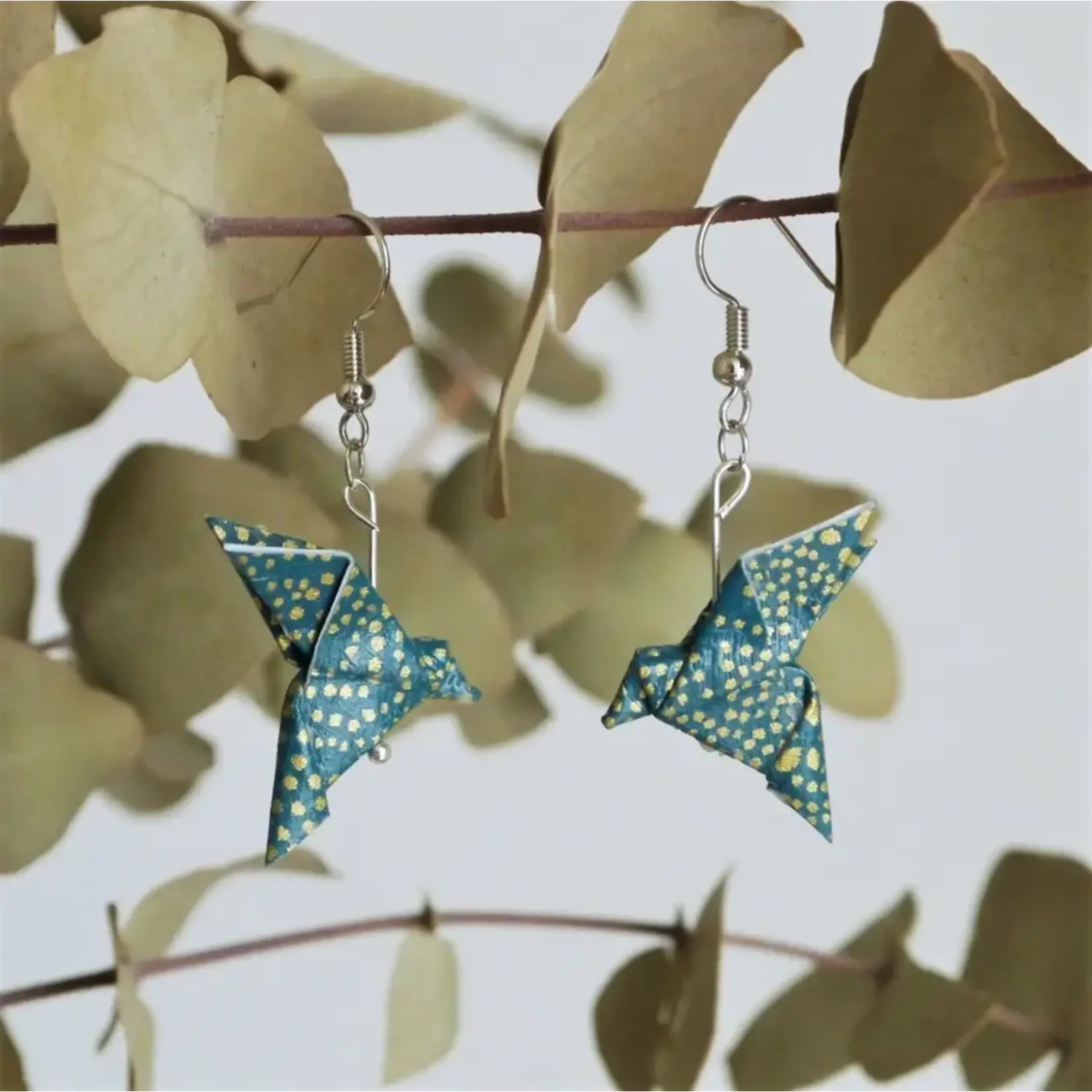 Origami Earrings - Couple of Doves