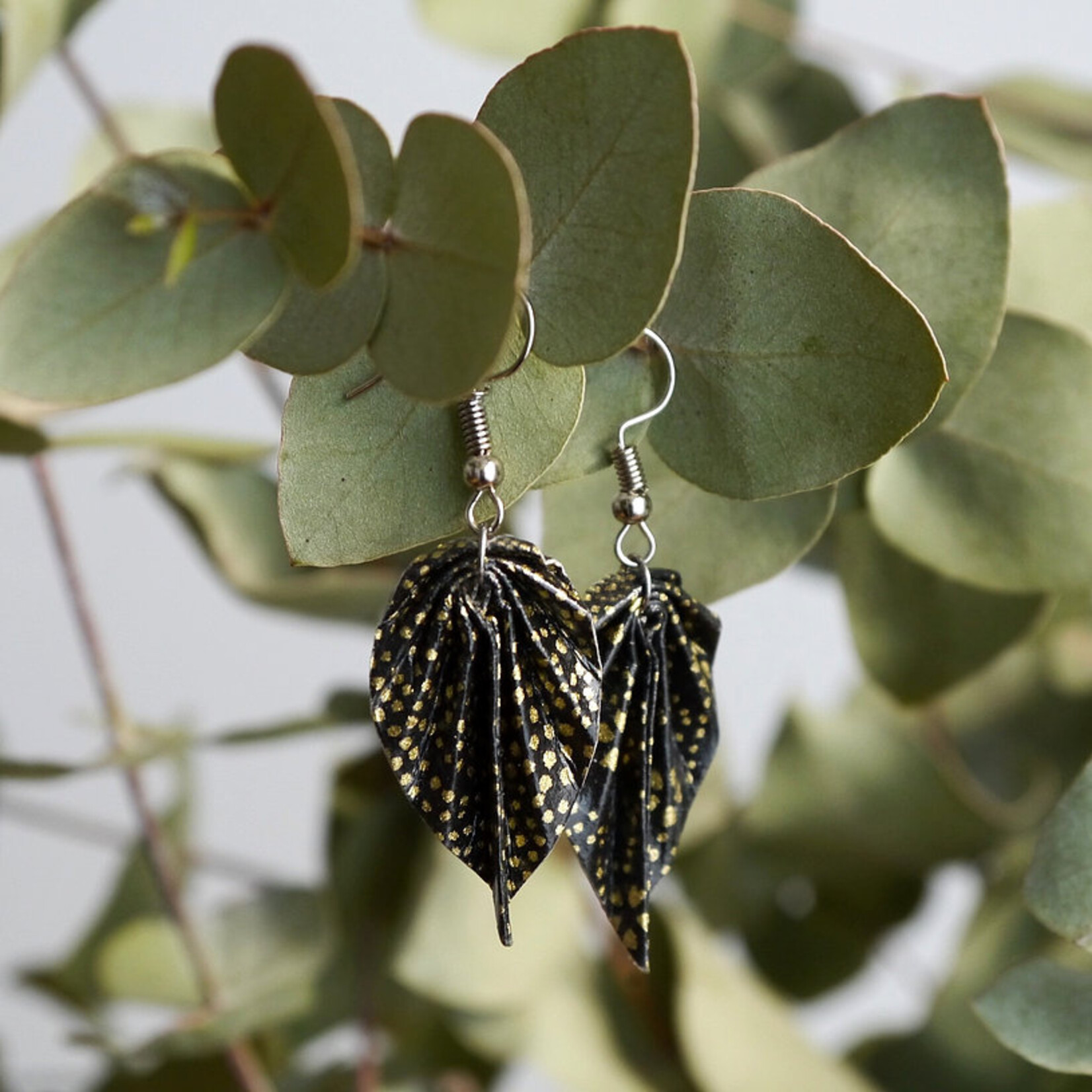 Origami Earrings - Small Leaves
