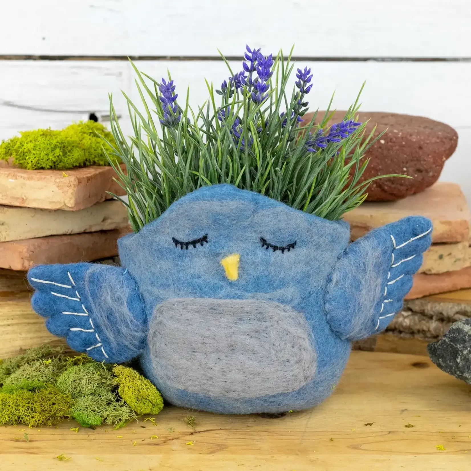 Bluebird Felt Pot
