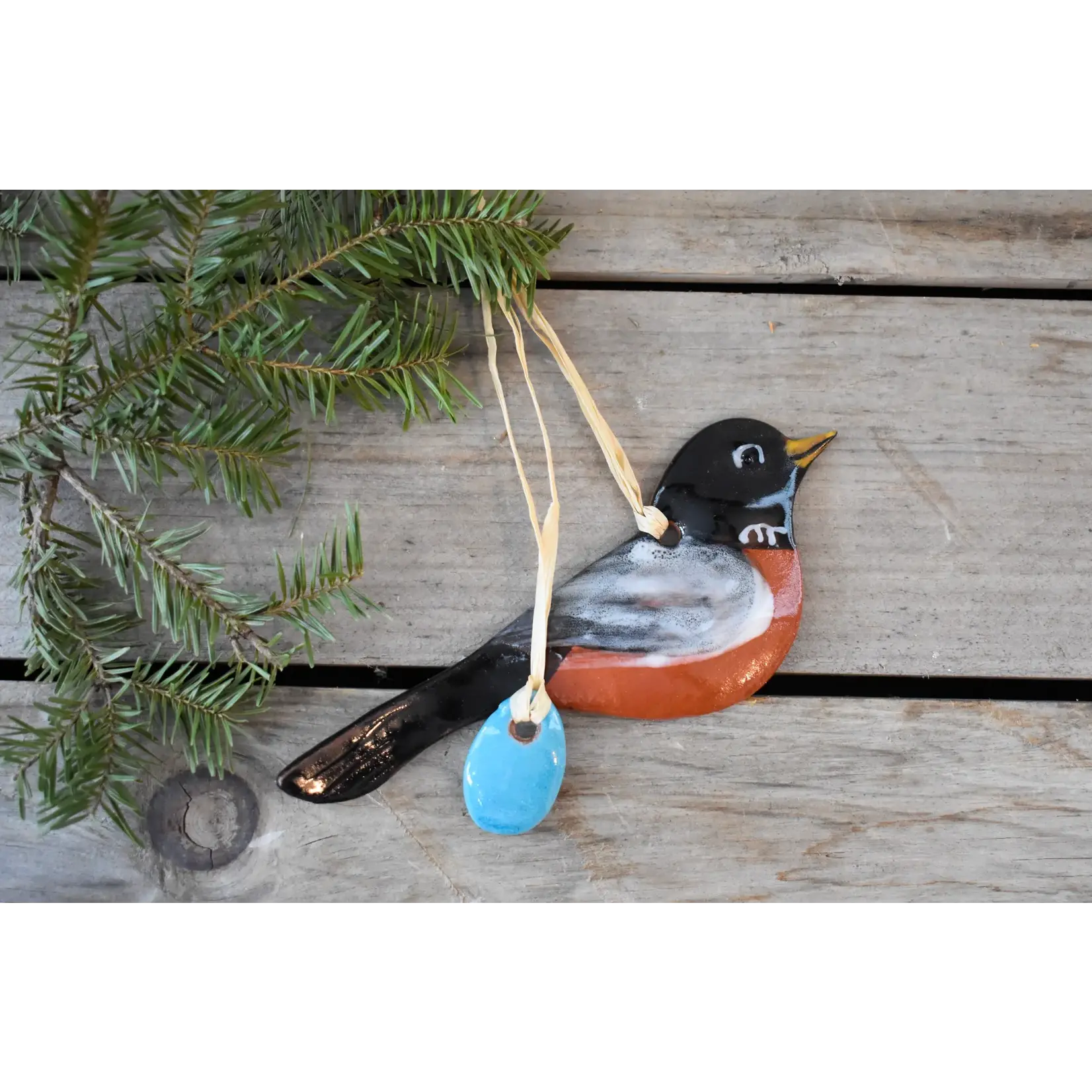 Robin with Egg Ornament
