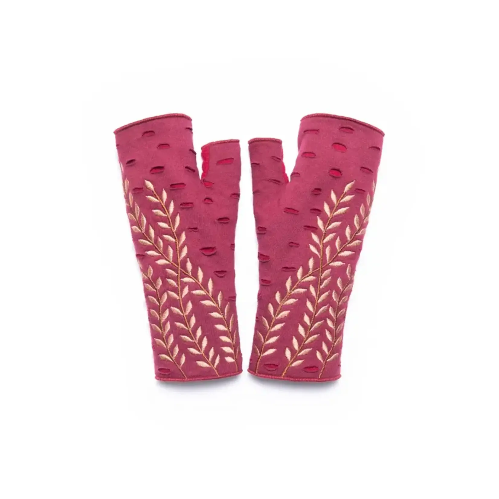Trellis Fingerless Fleece Gloves