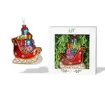 Sleigh with Gifts Glass Ornament