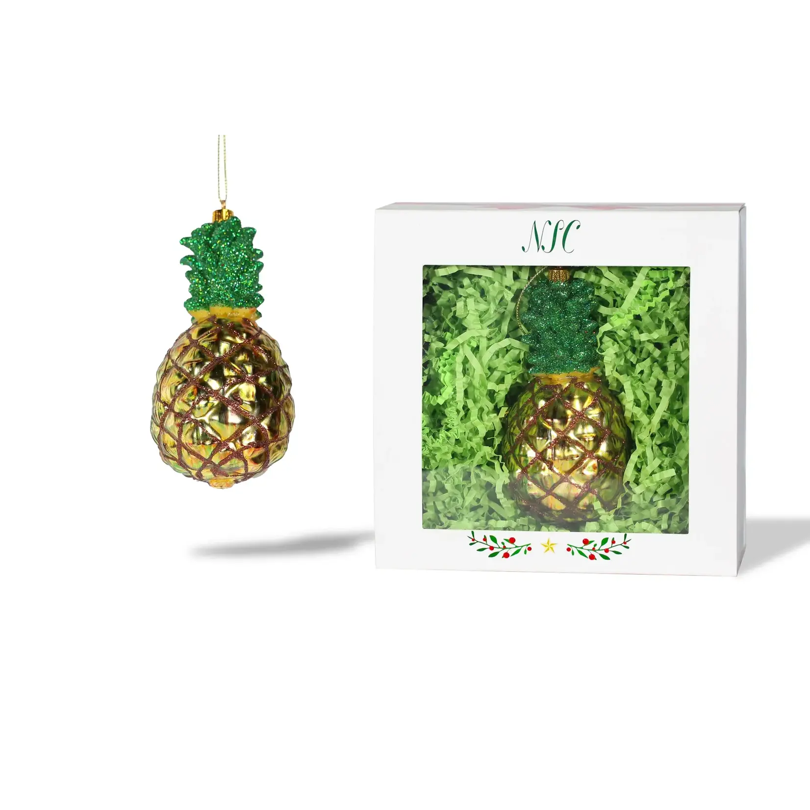 Pineapple Glass Ornament