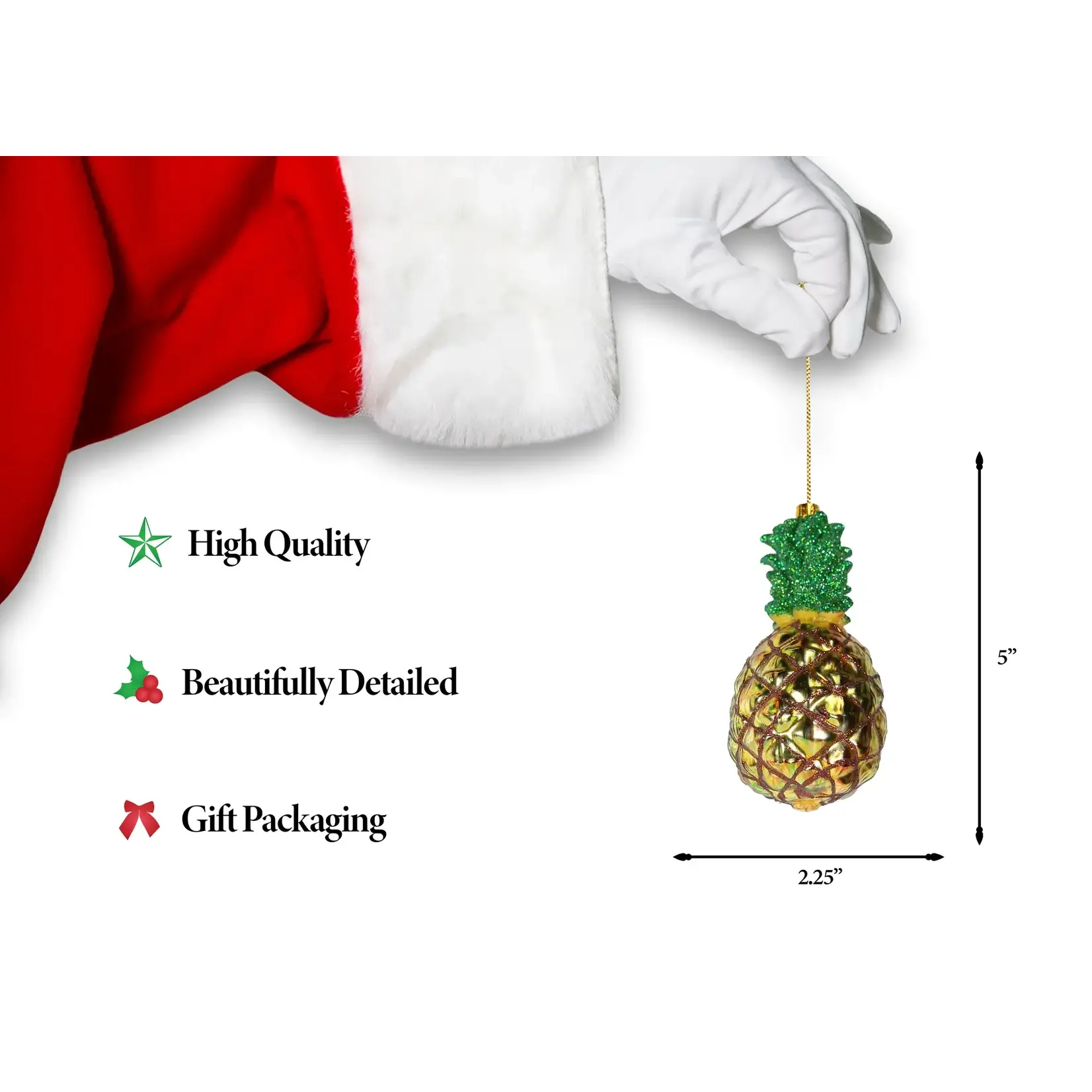 Pineapple Glass Ornament