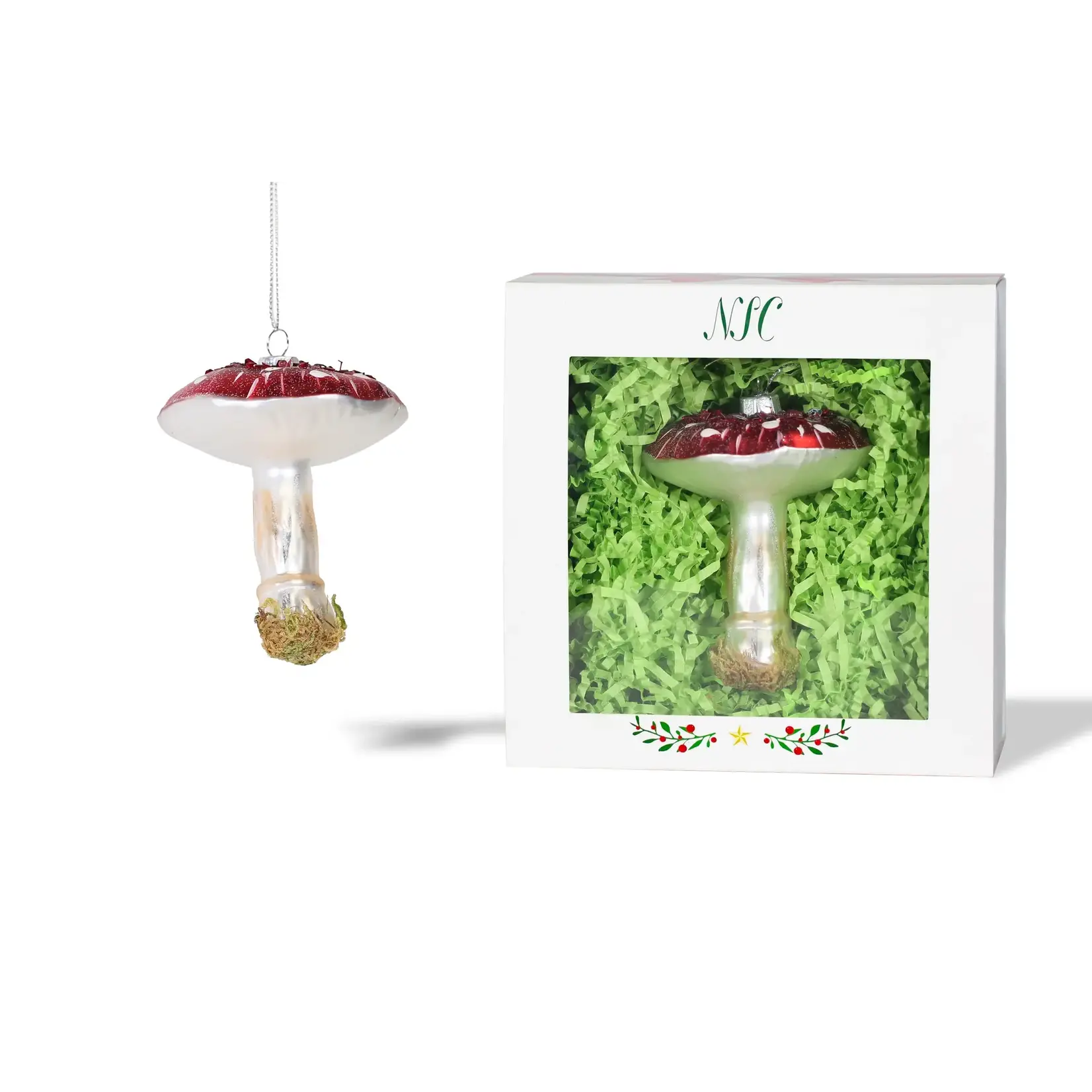 Mushroom Glass Ornament