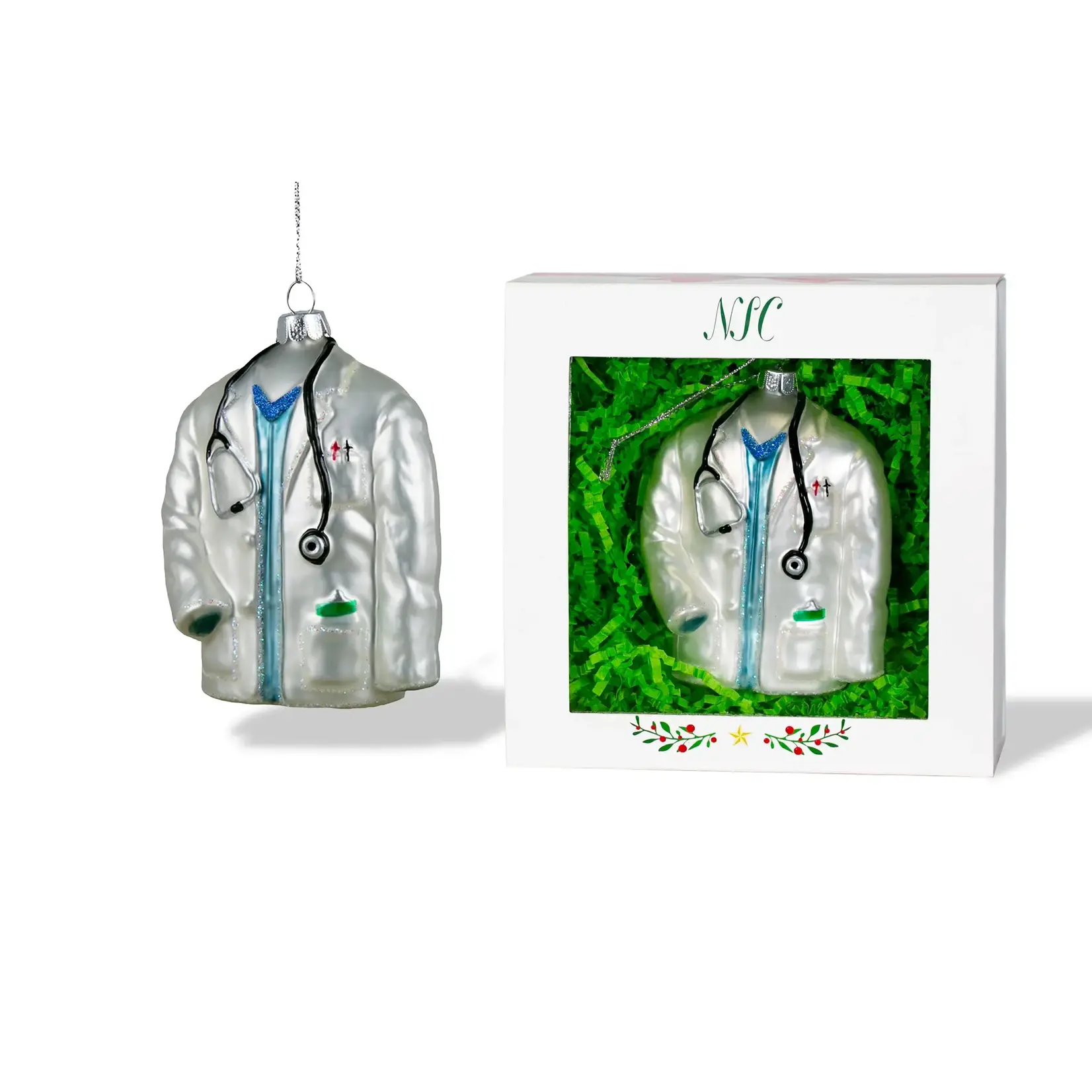 Doctor's Coat Glass Ornament