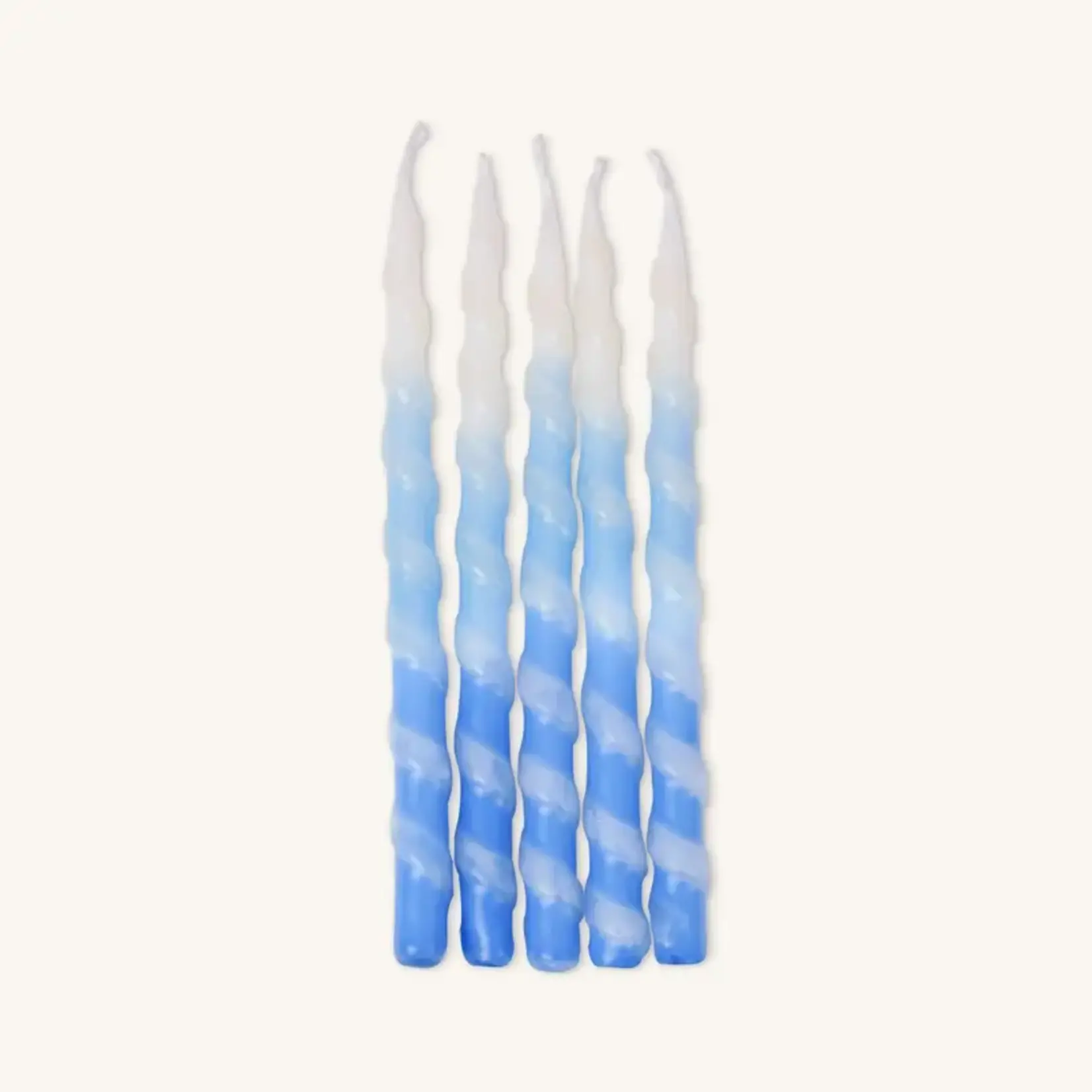 Chanukah Candles - Blue & White Spiral - 45 Pack