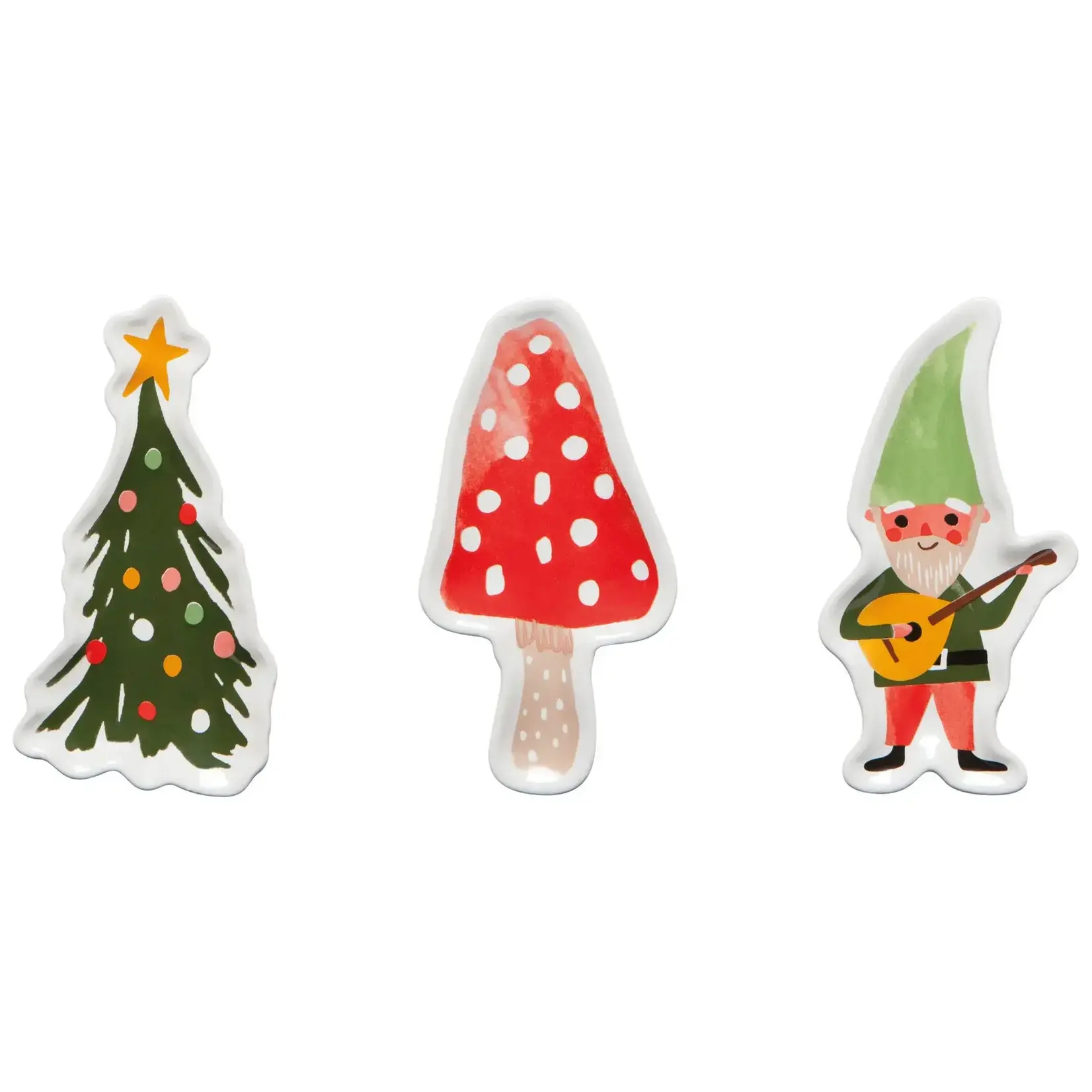 "Gnome For The Holidays" Shaped Dishes - Set of 3