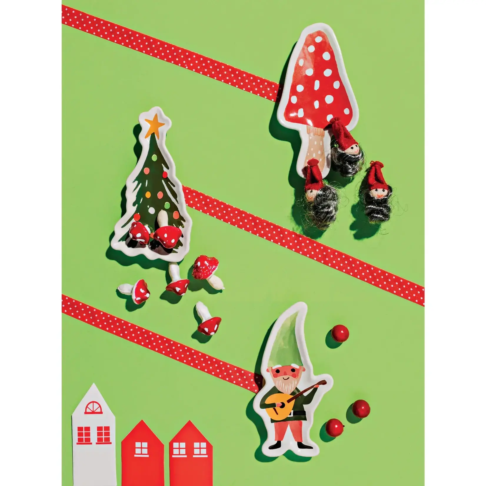 "Gnome For The Holidays" Shaped Dishes - Set of 3