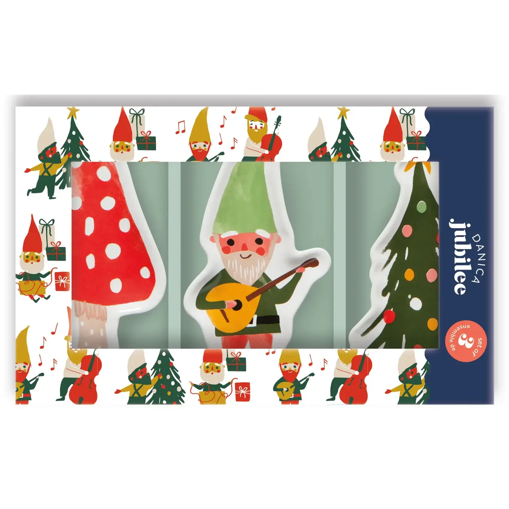 "Gnome For The Holidays" Shaped Dishes - Set of 3