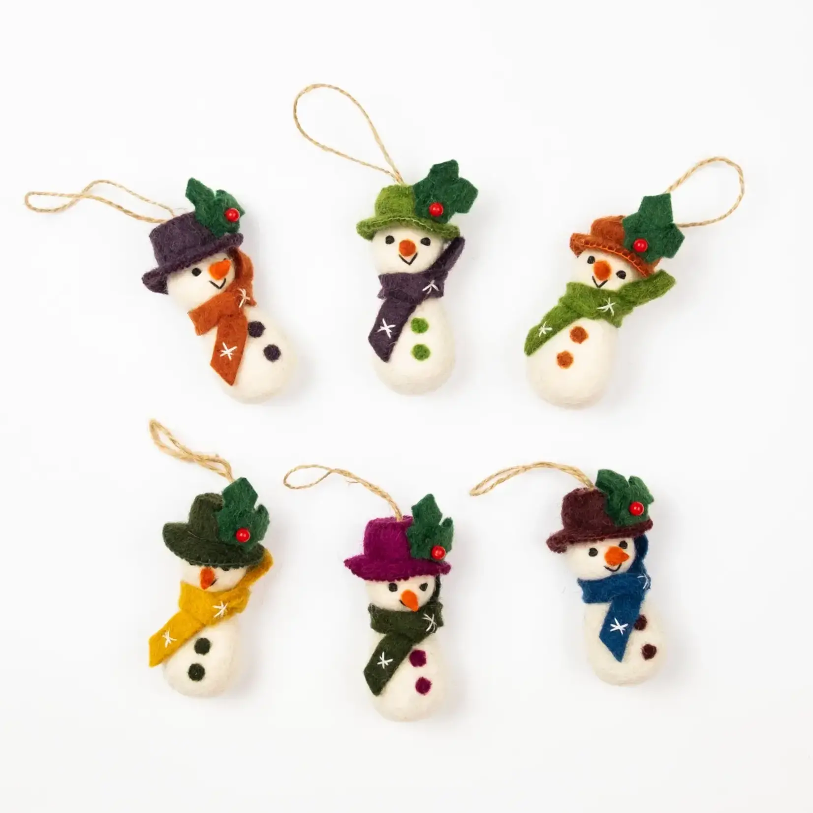 Wool Felt Ornament - Snowmen