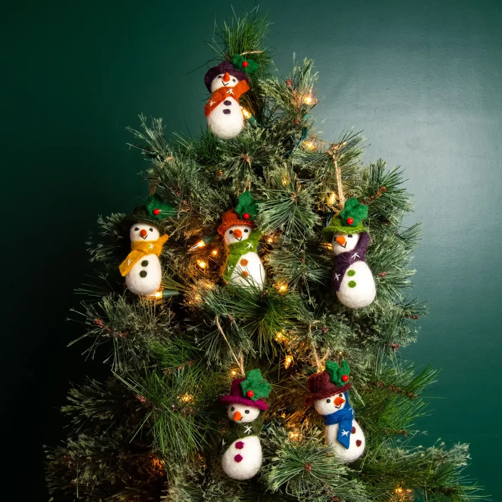 Wool Felt Ornament - Snowmen