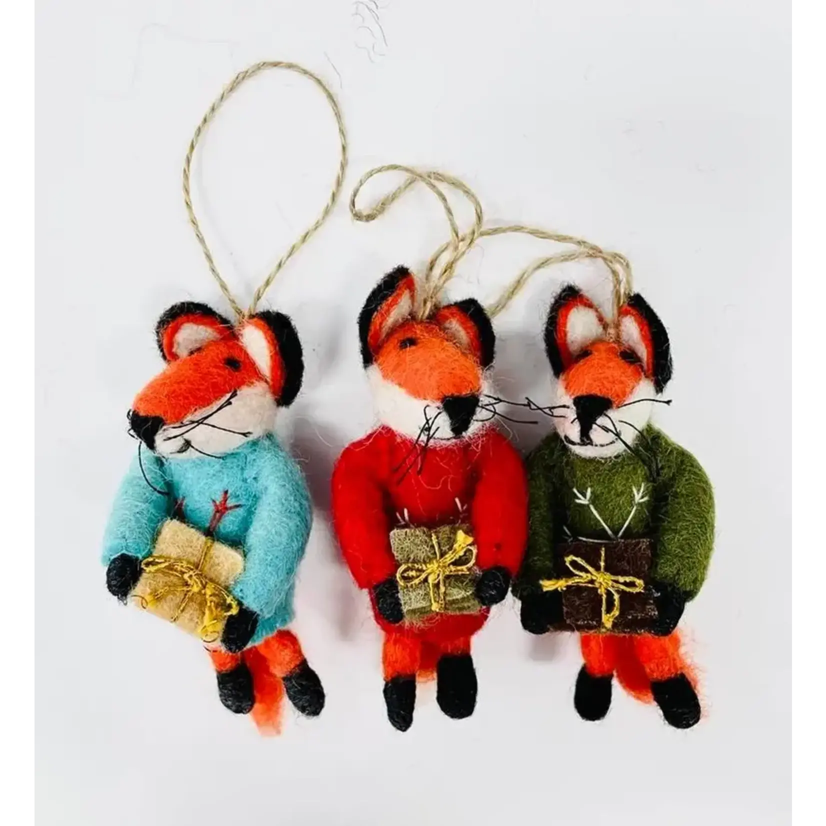 Wool Felt Ornament - Christmas Fox