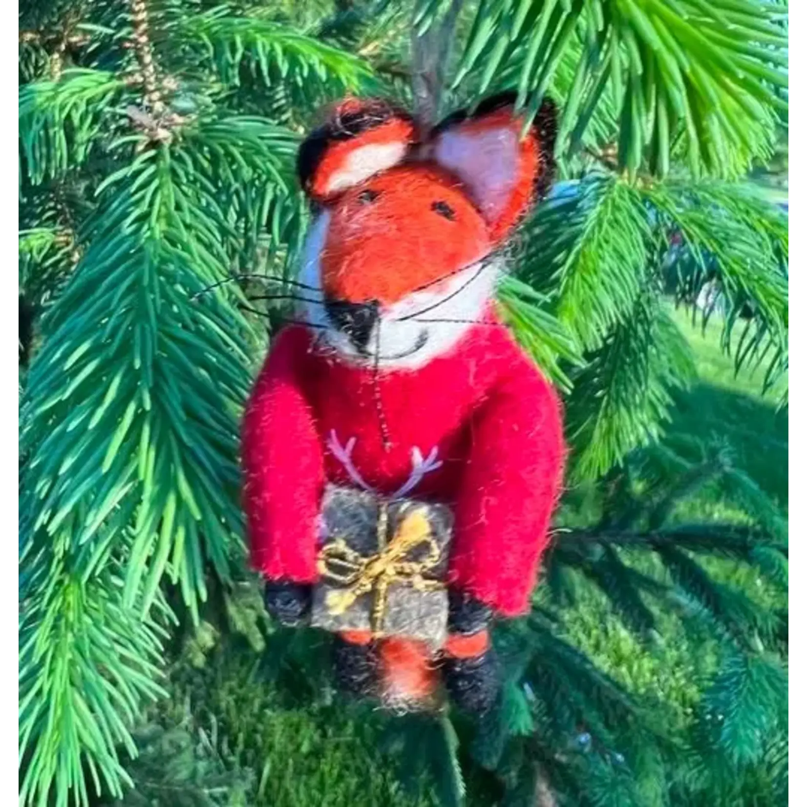 Wool Felt Ornament - Christmas Fox