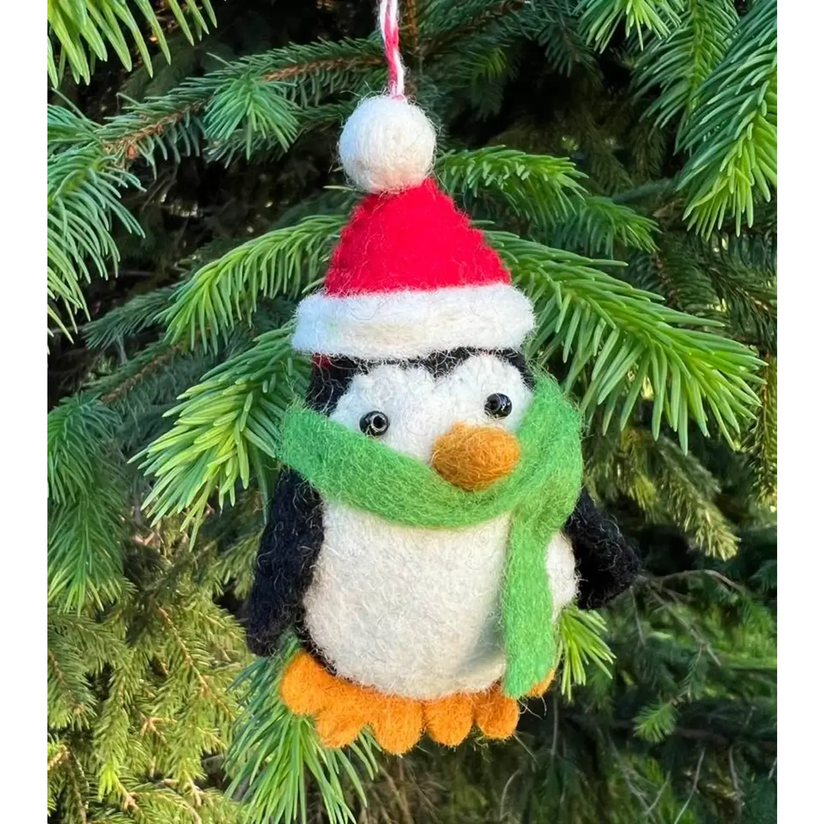 Wool Felt Ornament - Christmas Penguins