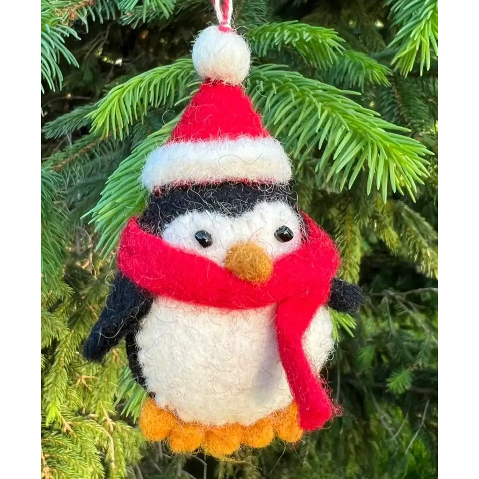 Wool Felt Ornament - Christmas Penguins