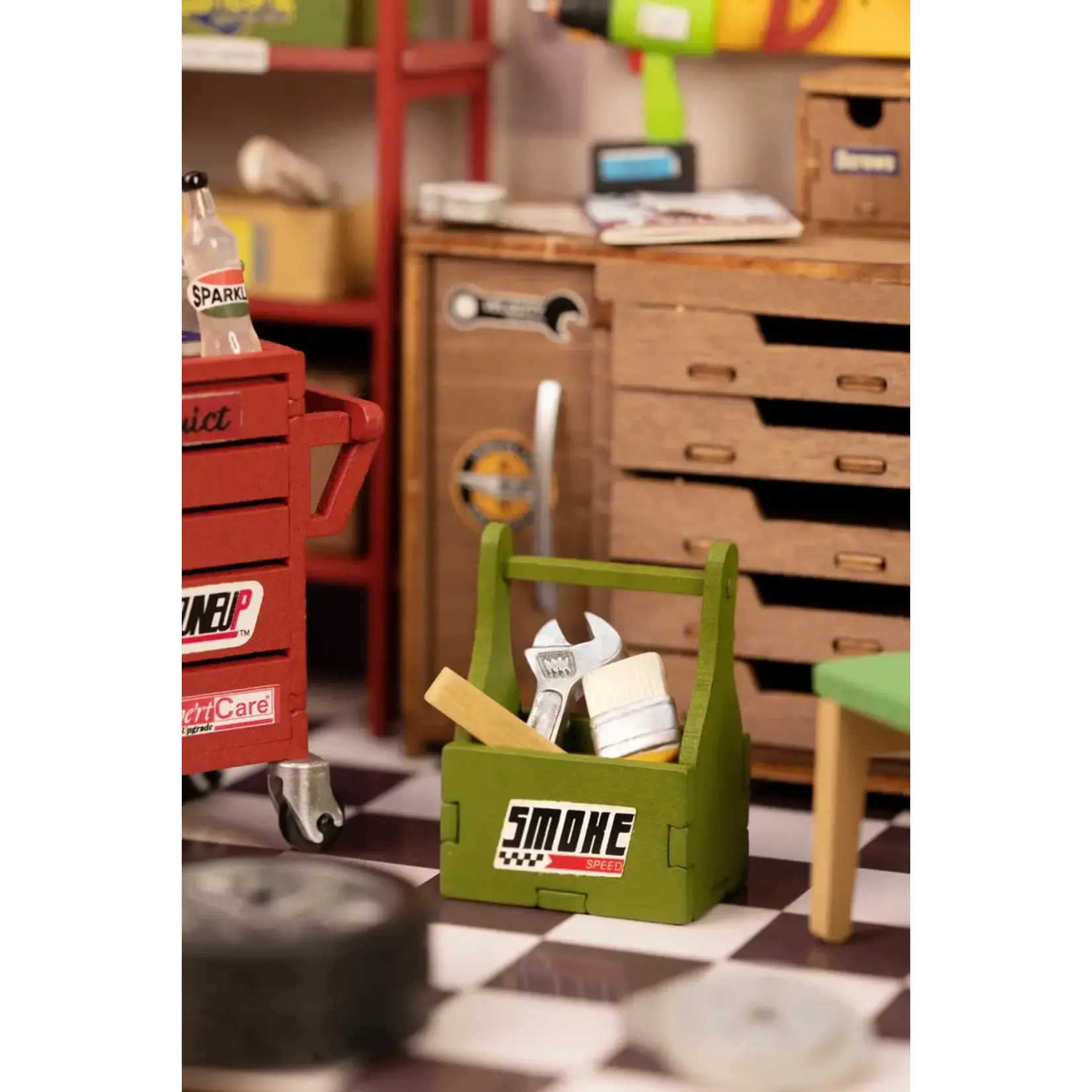 Hands Craft Diy Miniature House Kit: Garage Workshop