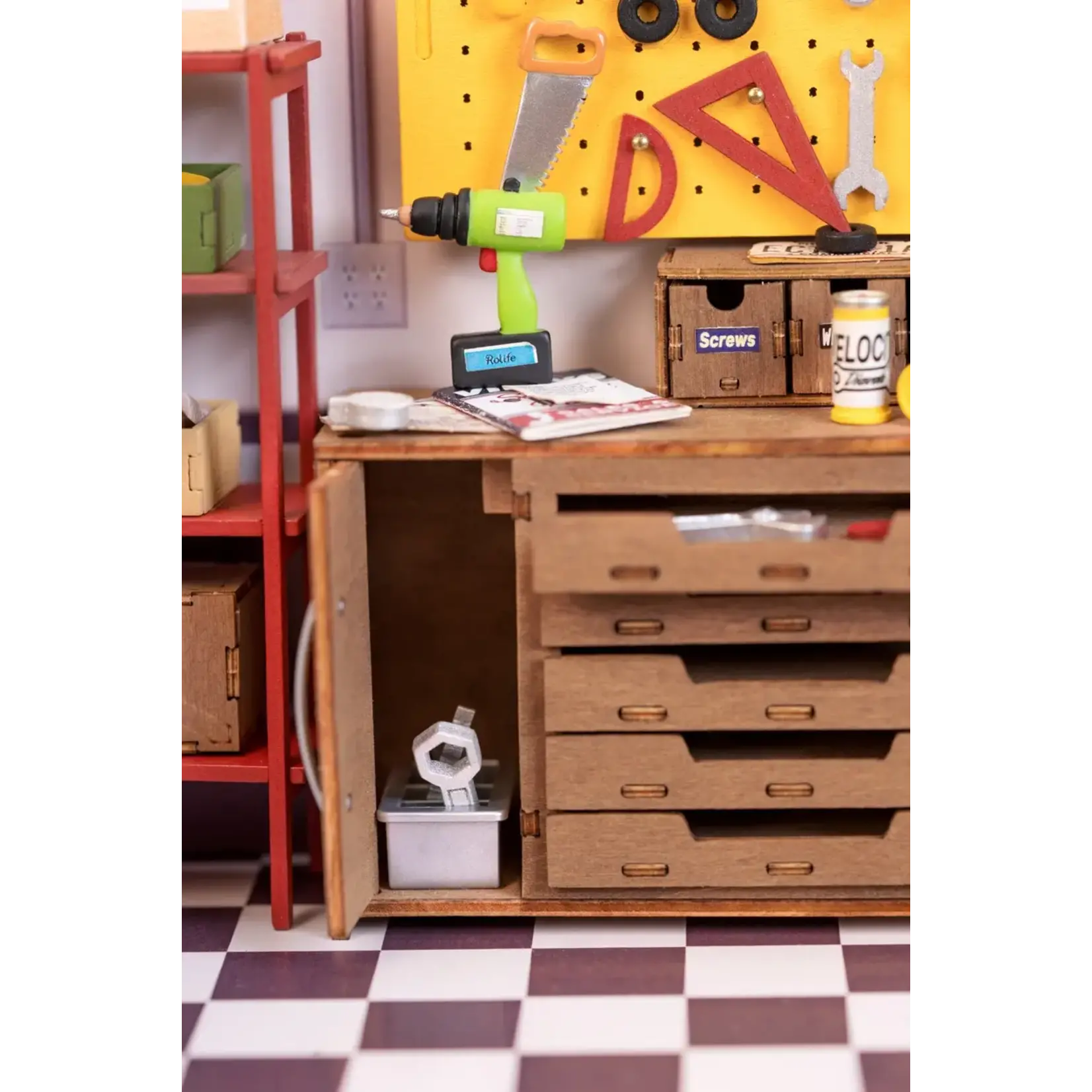 Hands Craft Diy Miniature House Kit: Garage Workshop