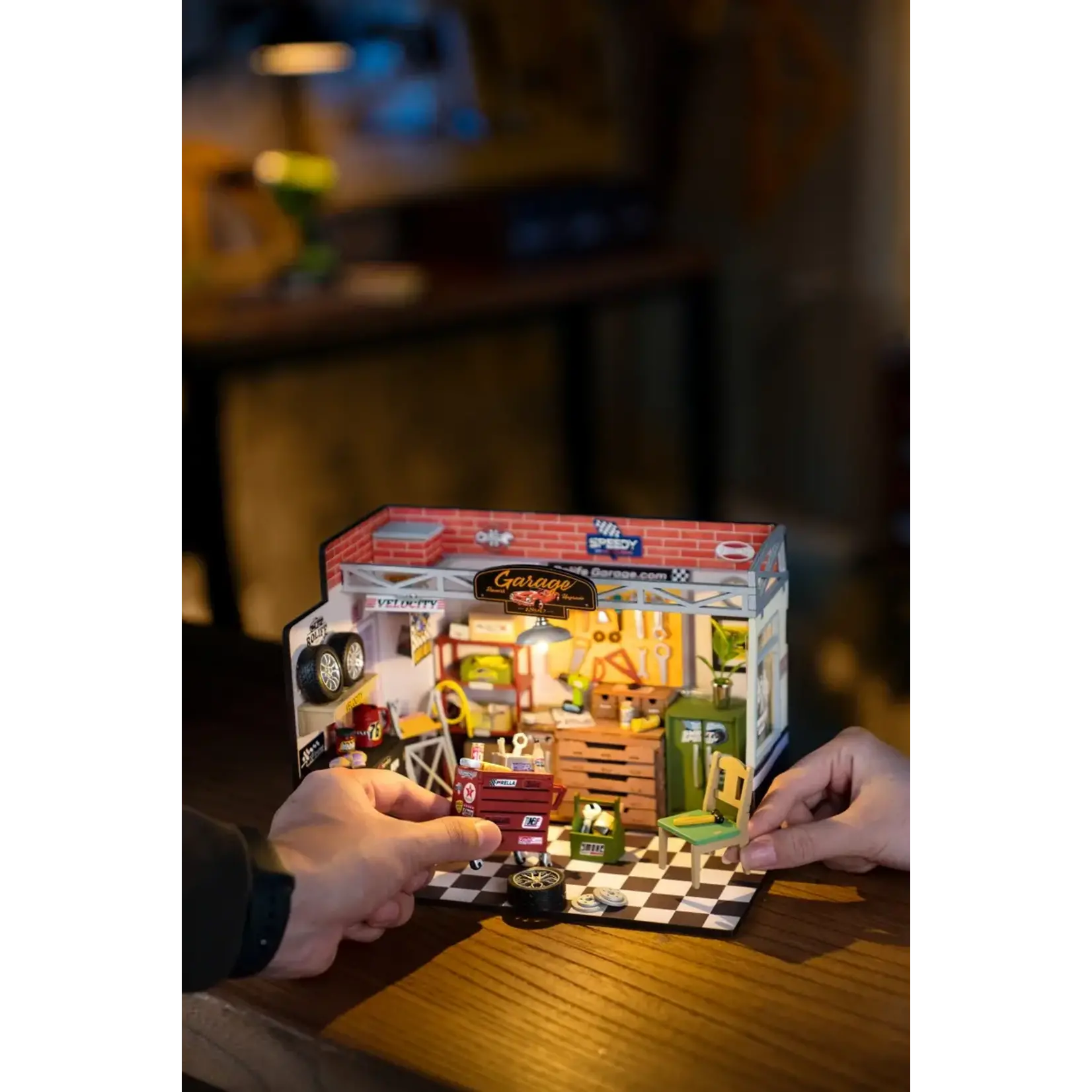 Hands Craft Diy Miniature House Kit: Garage Workshop