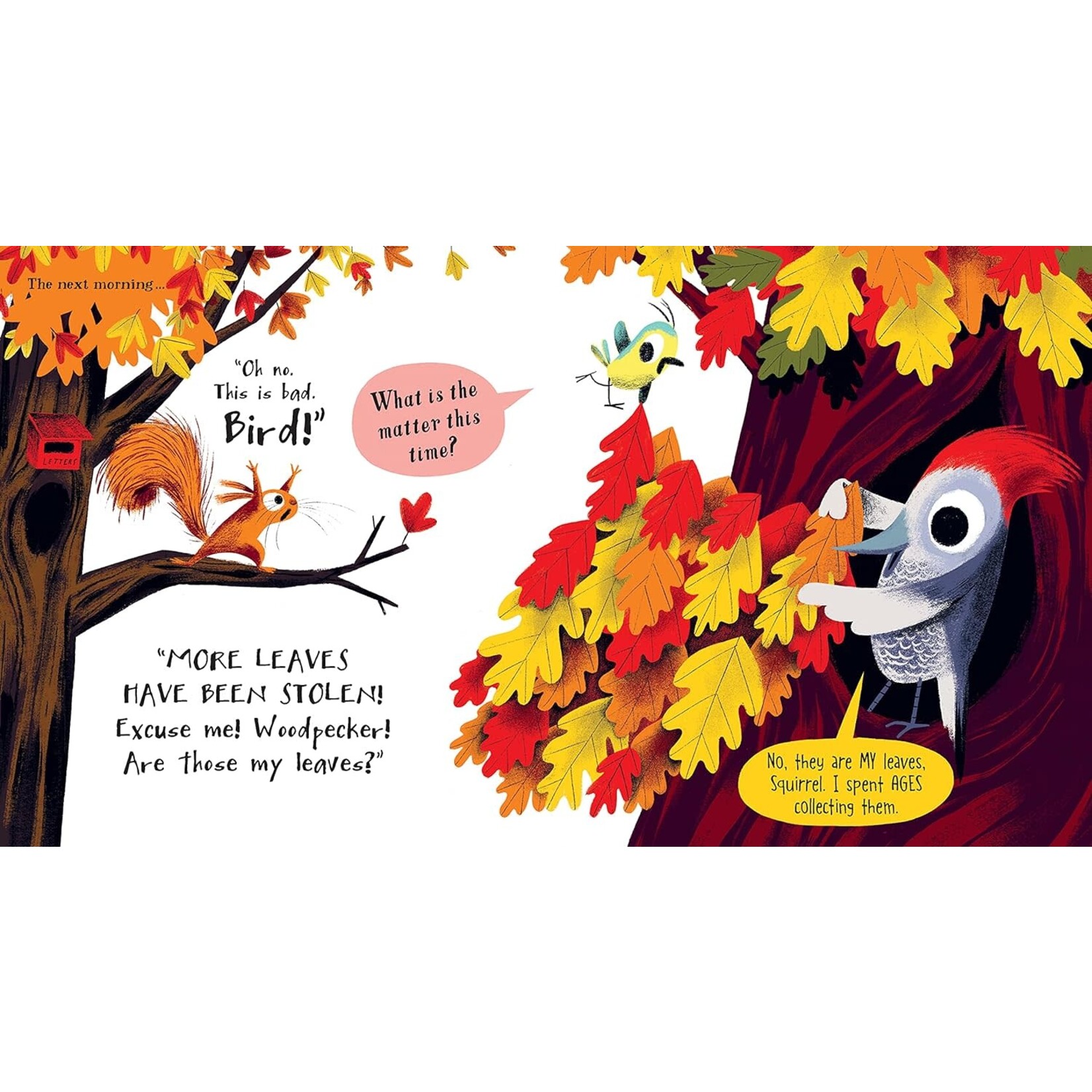The Leaf Thief (Squirrel and Bird)