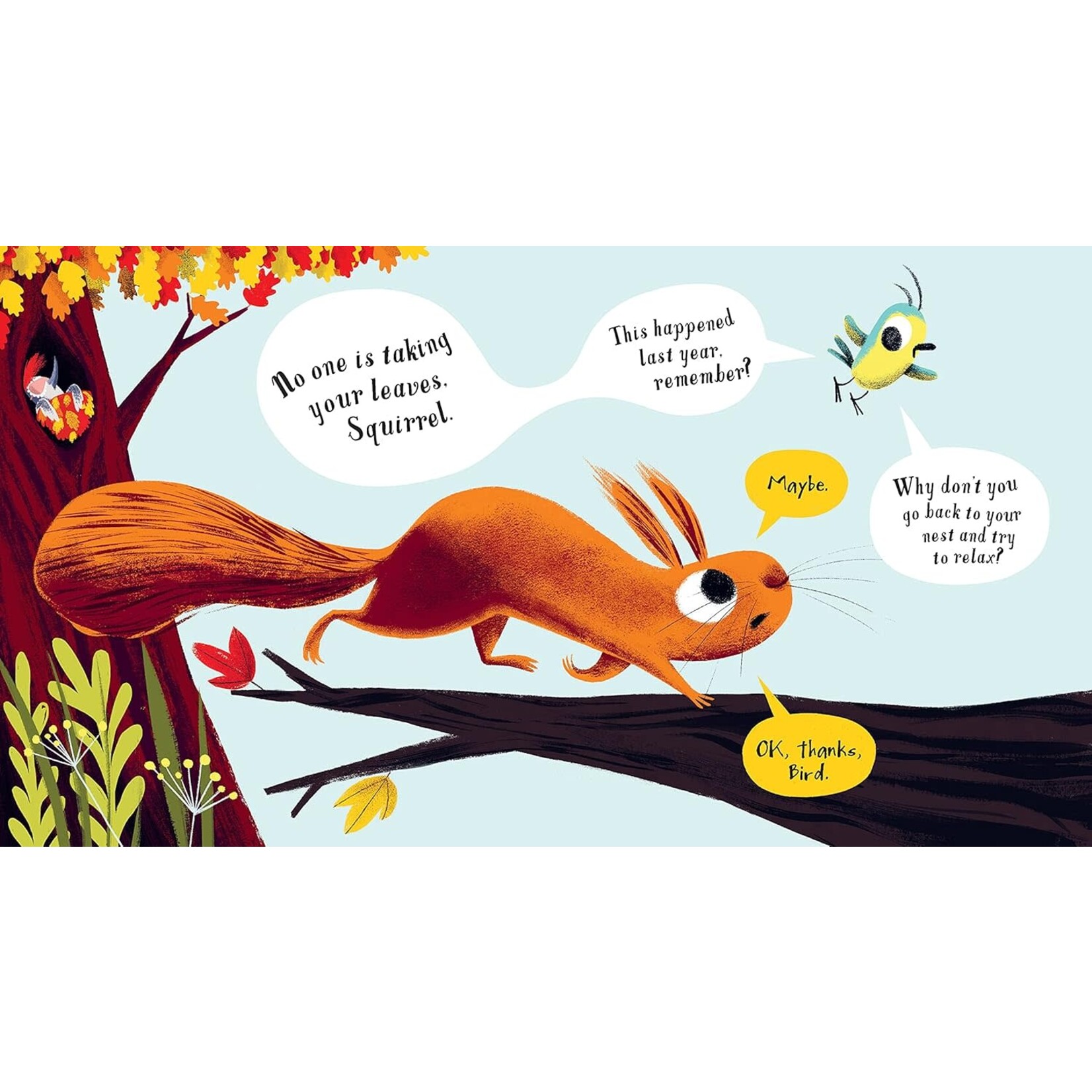The Leaf Thief (Squirrel and Bird)